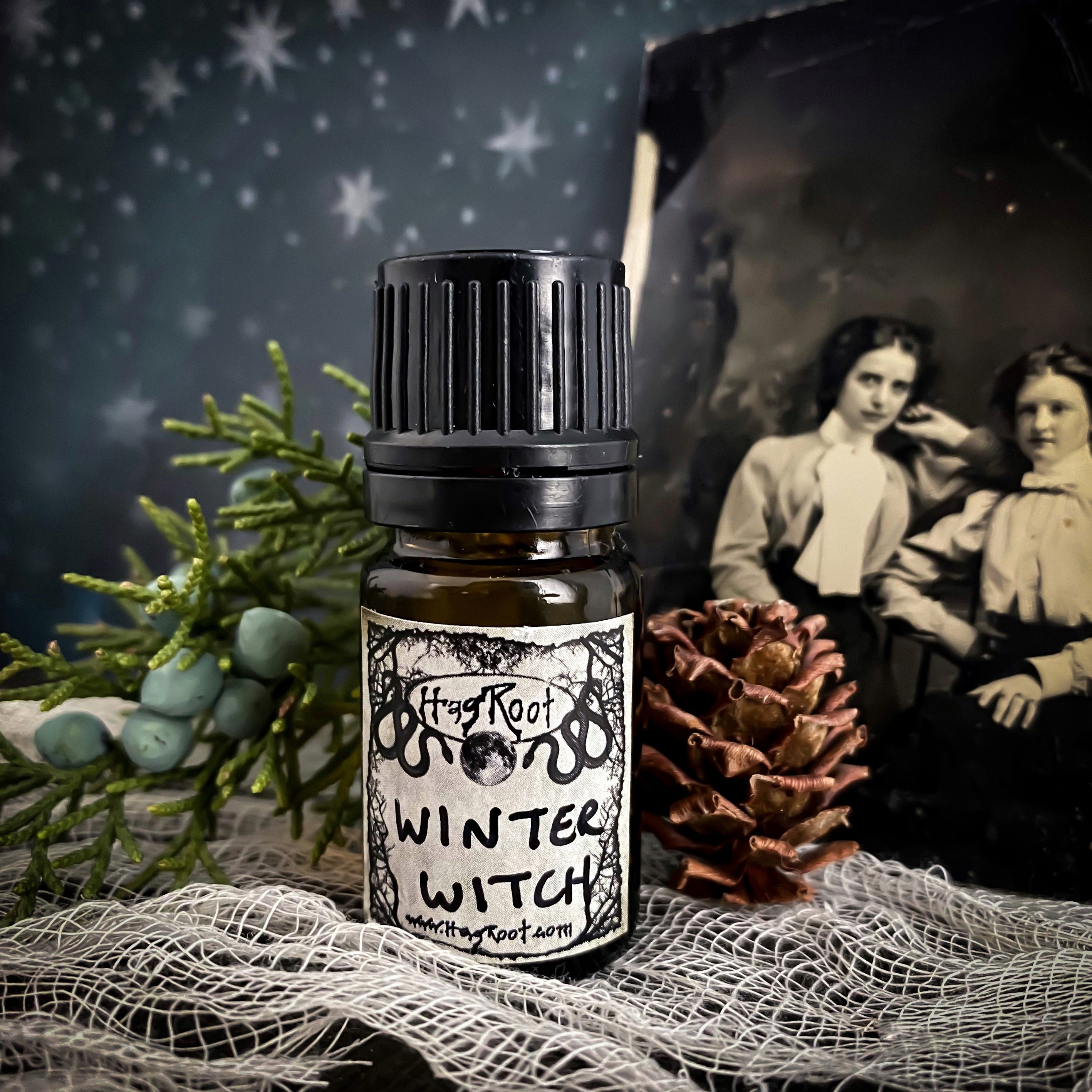 WINTER WITCH-(Peppermint, Cedar, Pine, Roasted Marshmallows)-Perfume, Cologne, Anointing, Ritual Oil