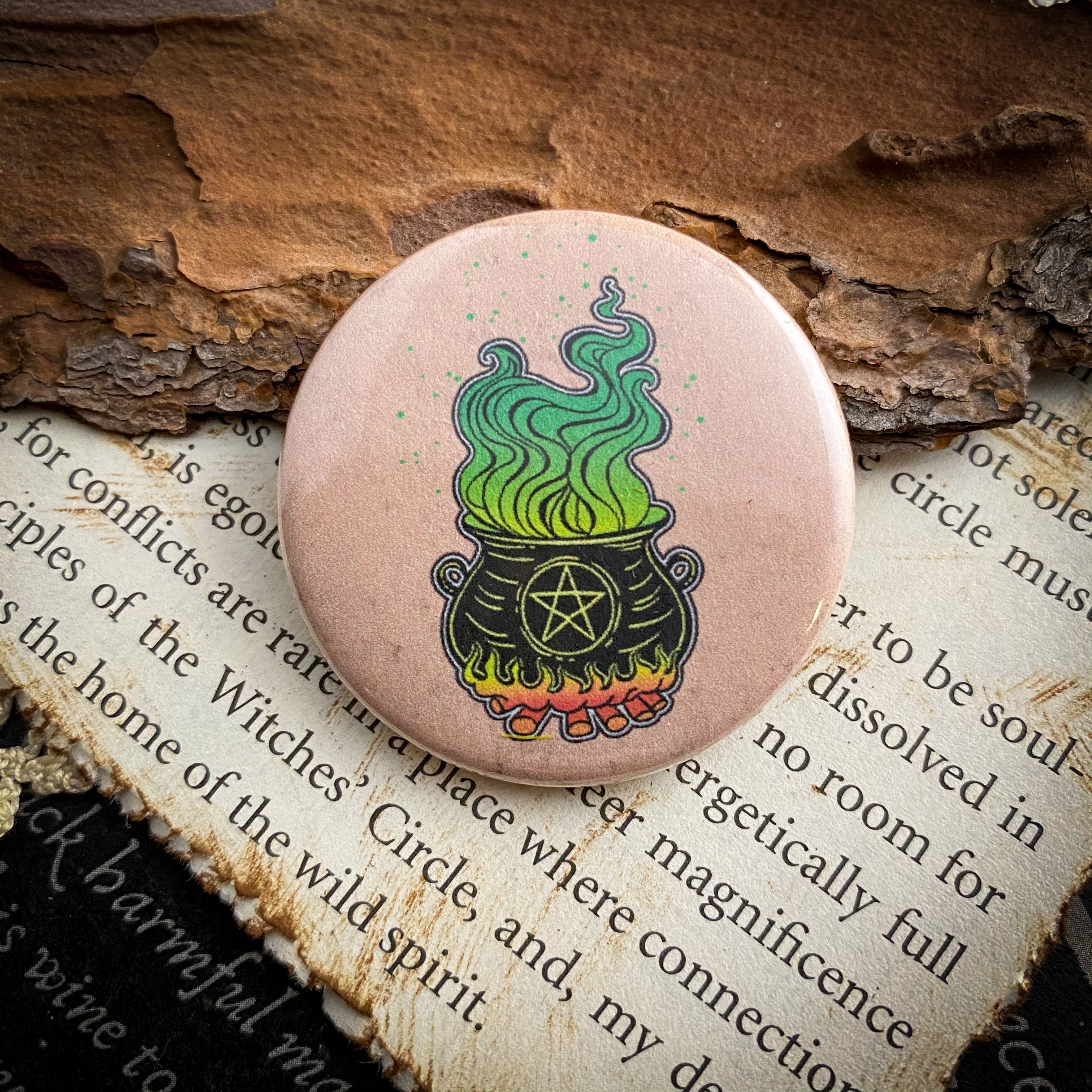 Cauldron - Hand Pressed Button/Pin - 1.5"