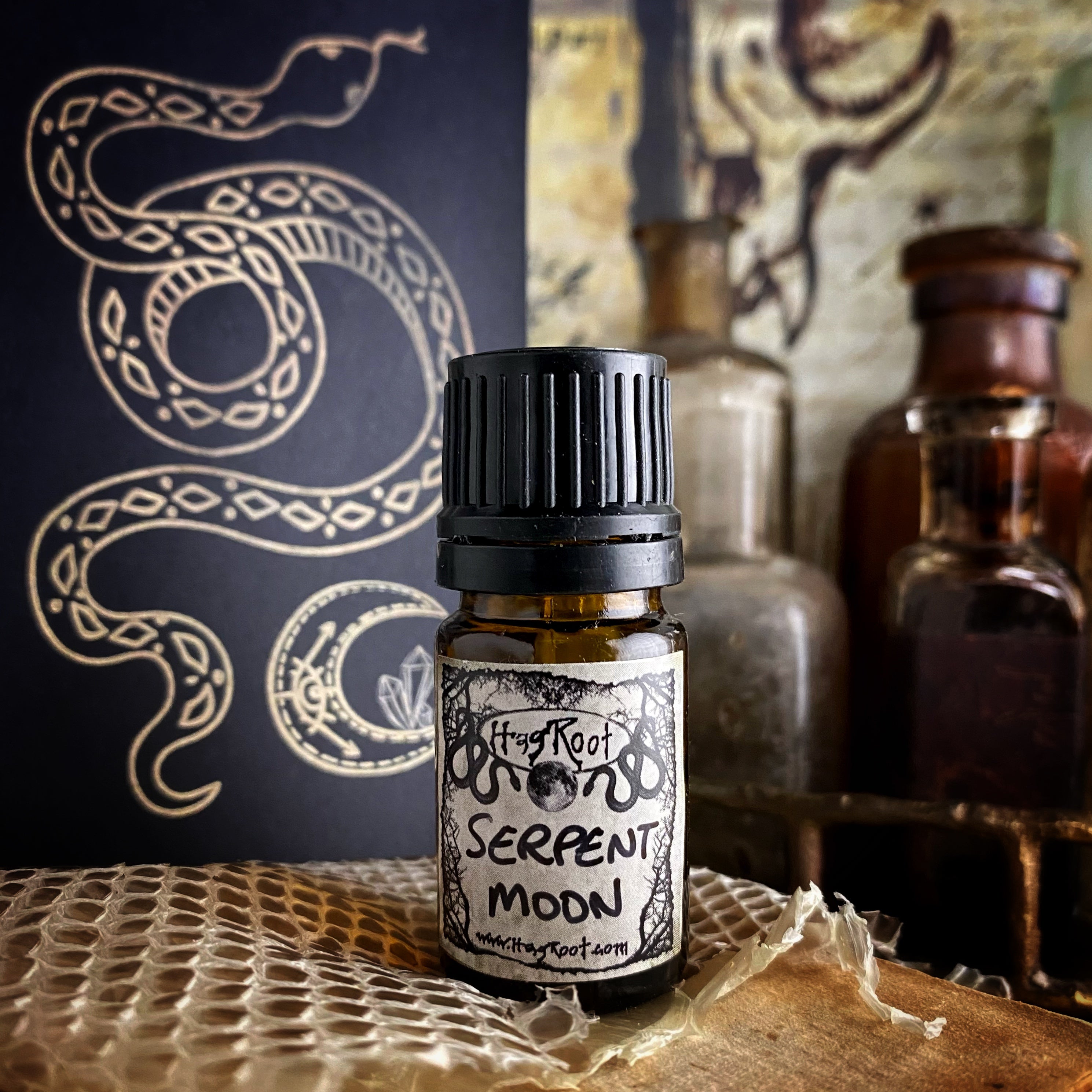 SERPENT MOON-(Vanilla, Rose, Leather, Tea Leaves, Tobacco, Ginger, Bergamot, Tonka Bean, Musk, Patchouli)-Perfume, Cologne, Anointing, Ritual Oil