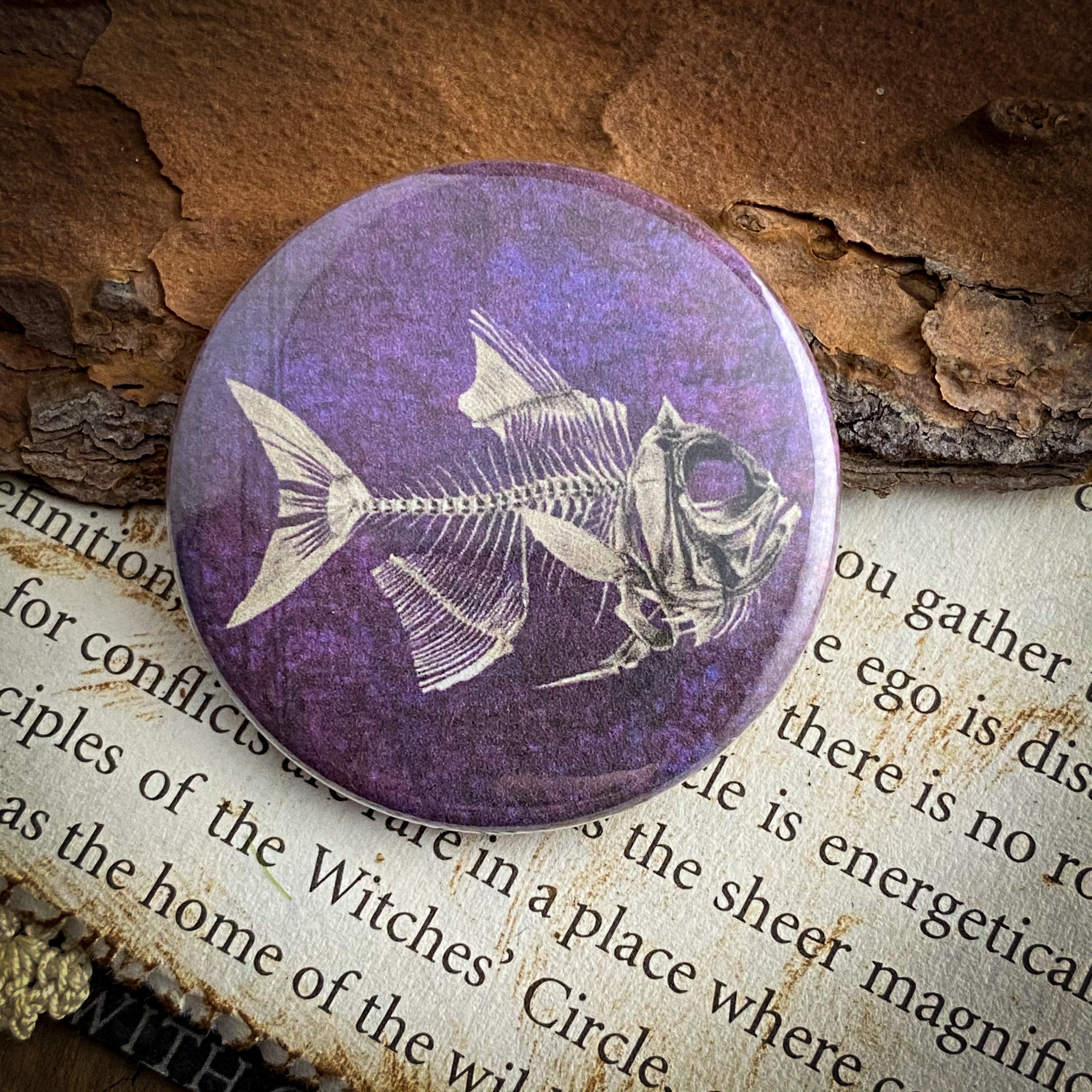 Fish Spirit - Hand Pressed Button/Pin - 1.5"