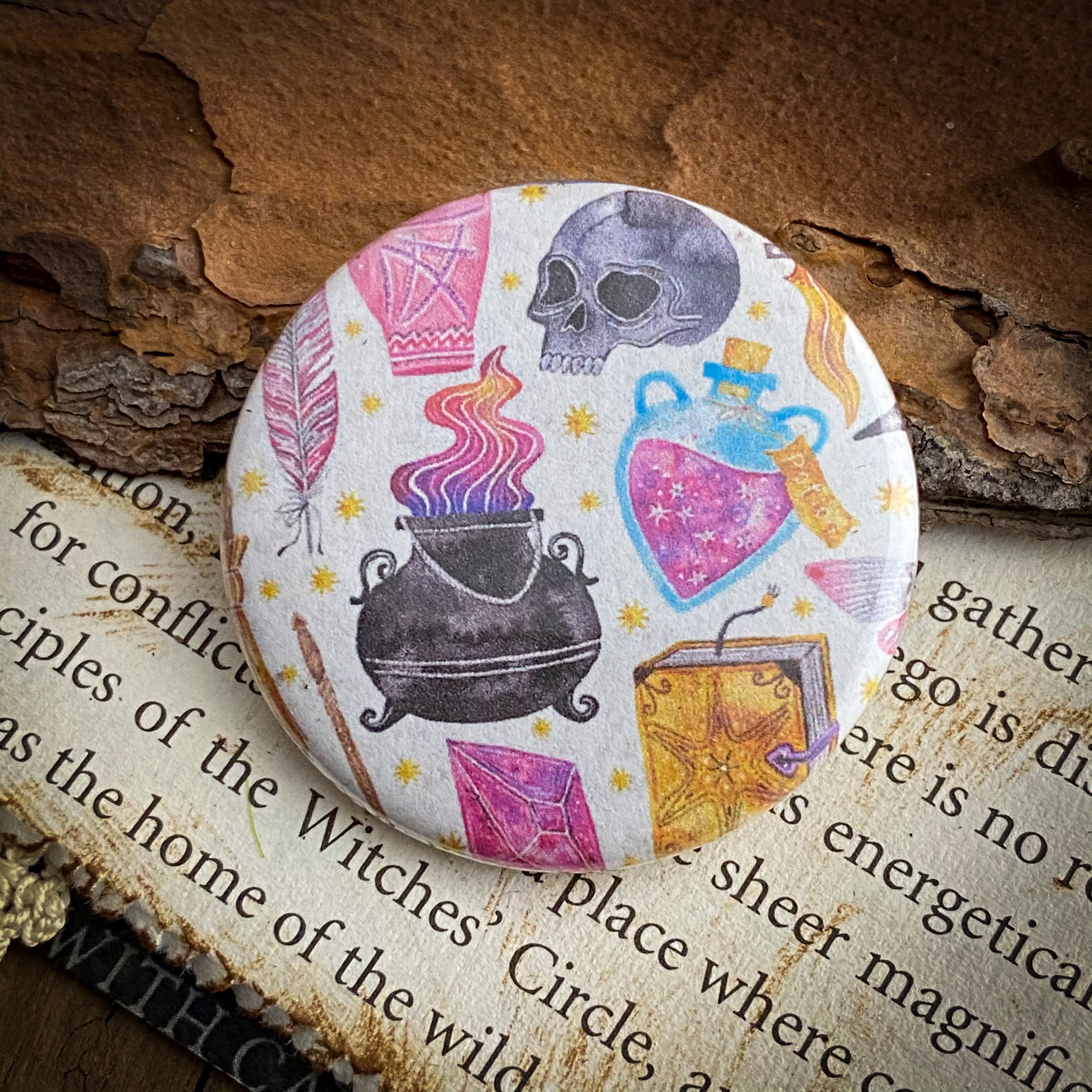 Spellcraft - Hand Pressed Button/Pin - 1.5"