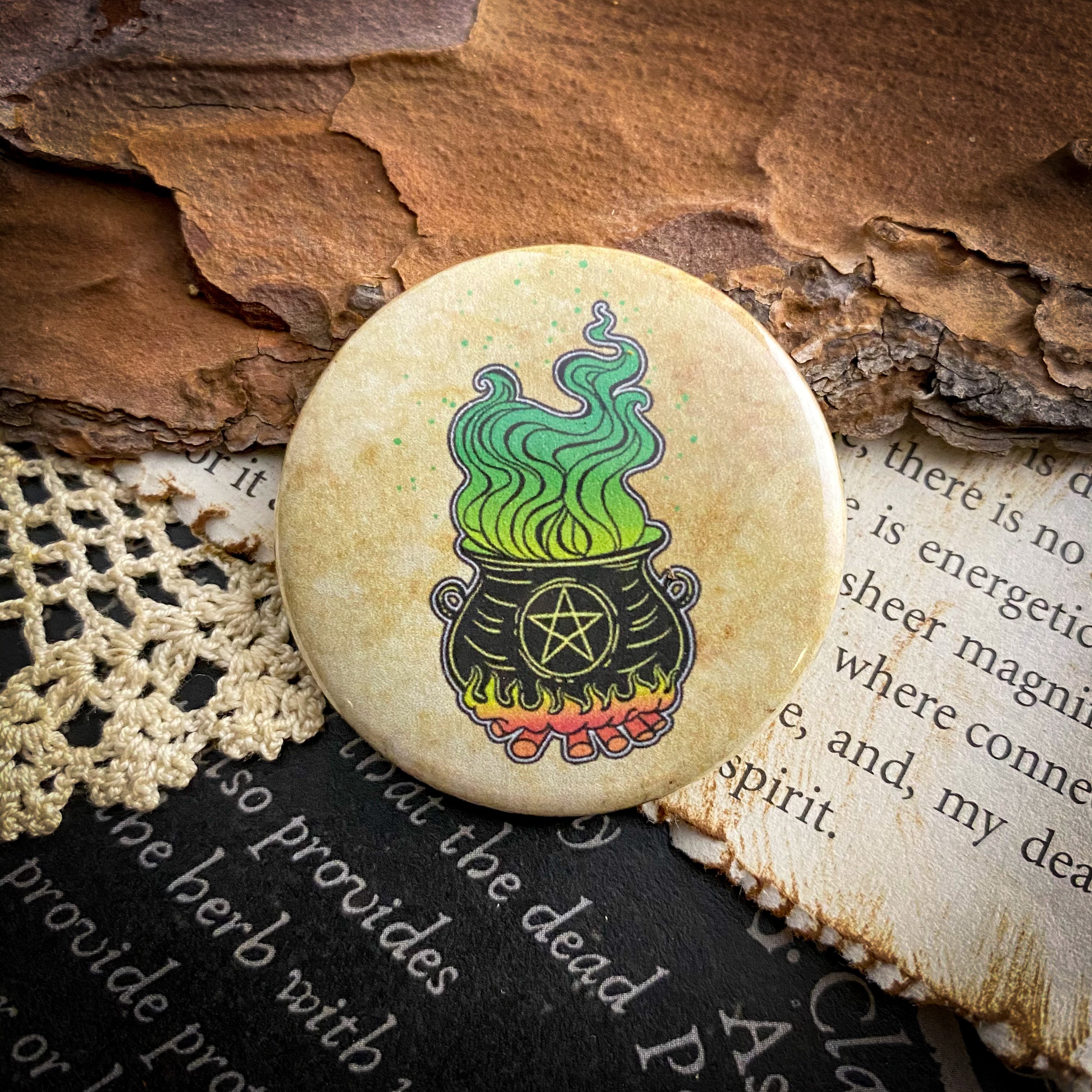 Cauldron - Hand Pressed Button/Pin - 1.5"