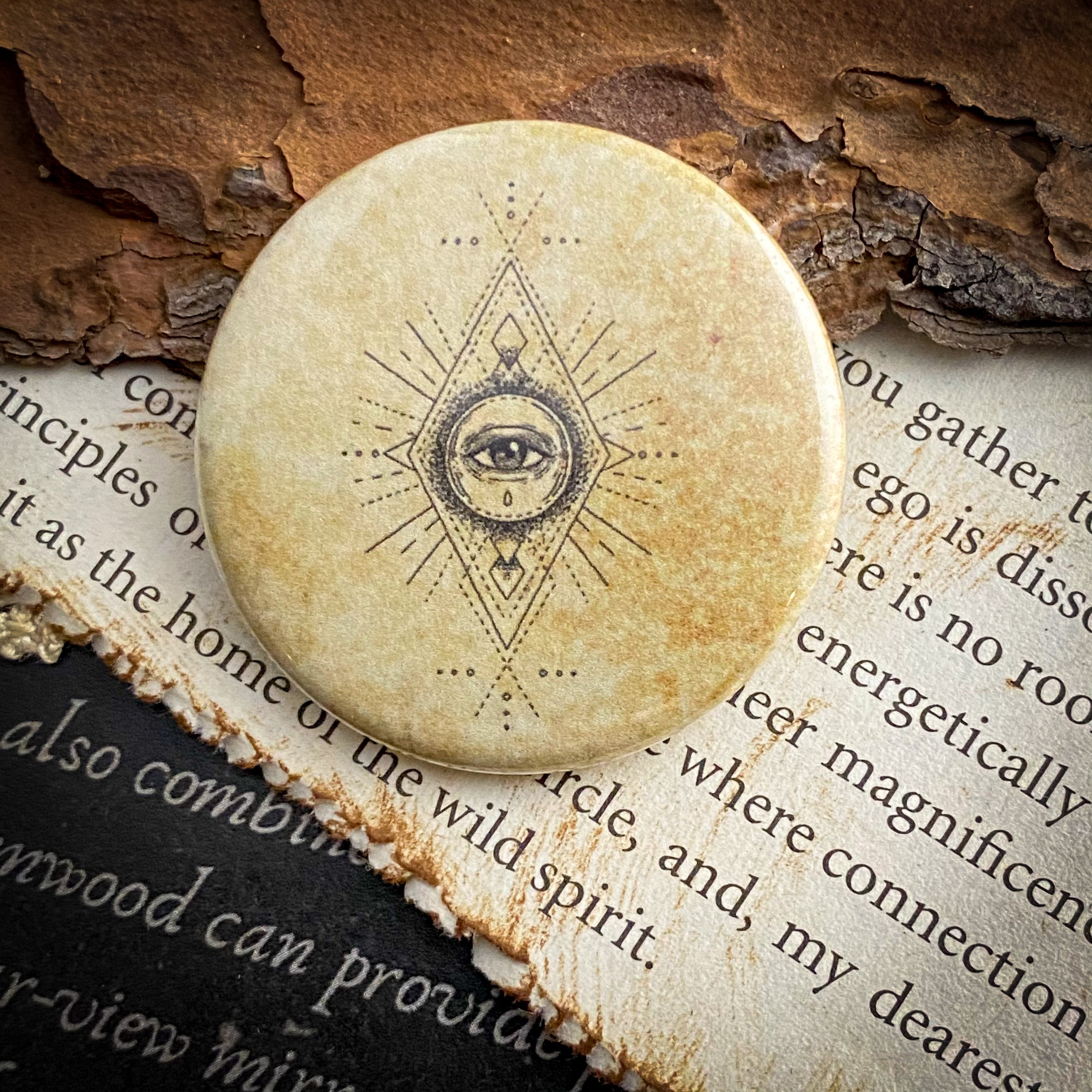 Sacred Wisdom - Hand Pressed Button/Pin - 1.5"