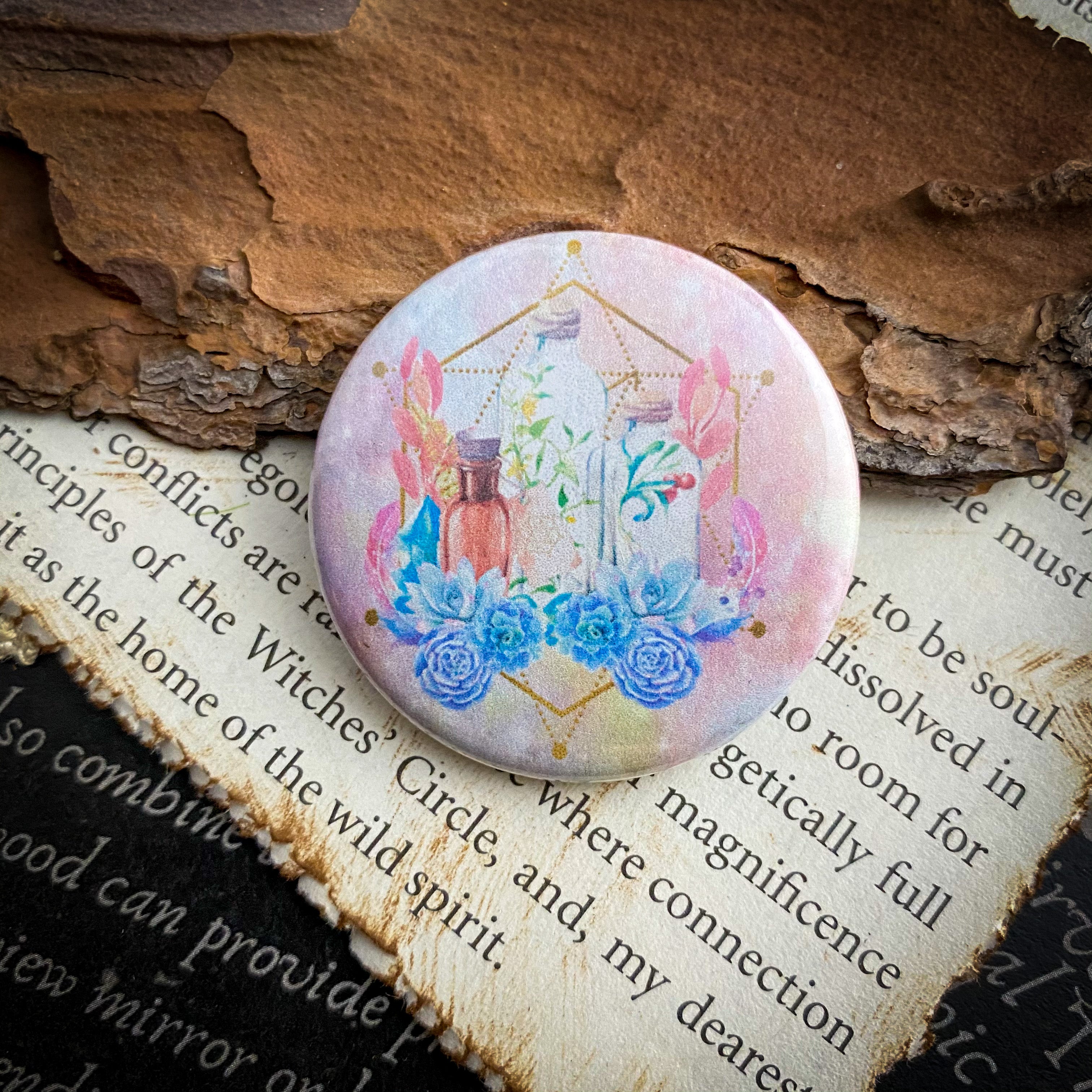 Apothecary - Hand Pressed Button/Pin - 1.5"
