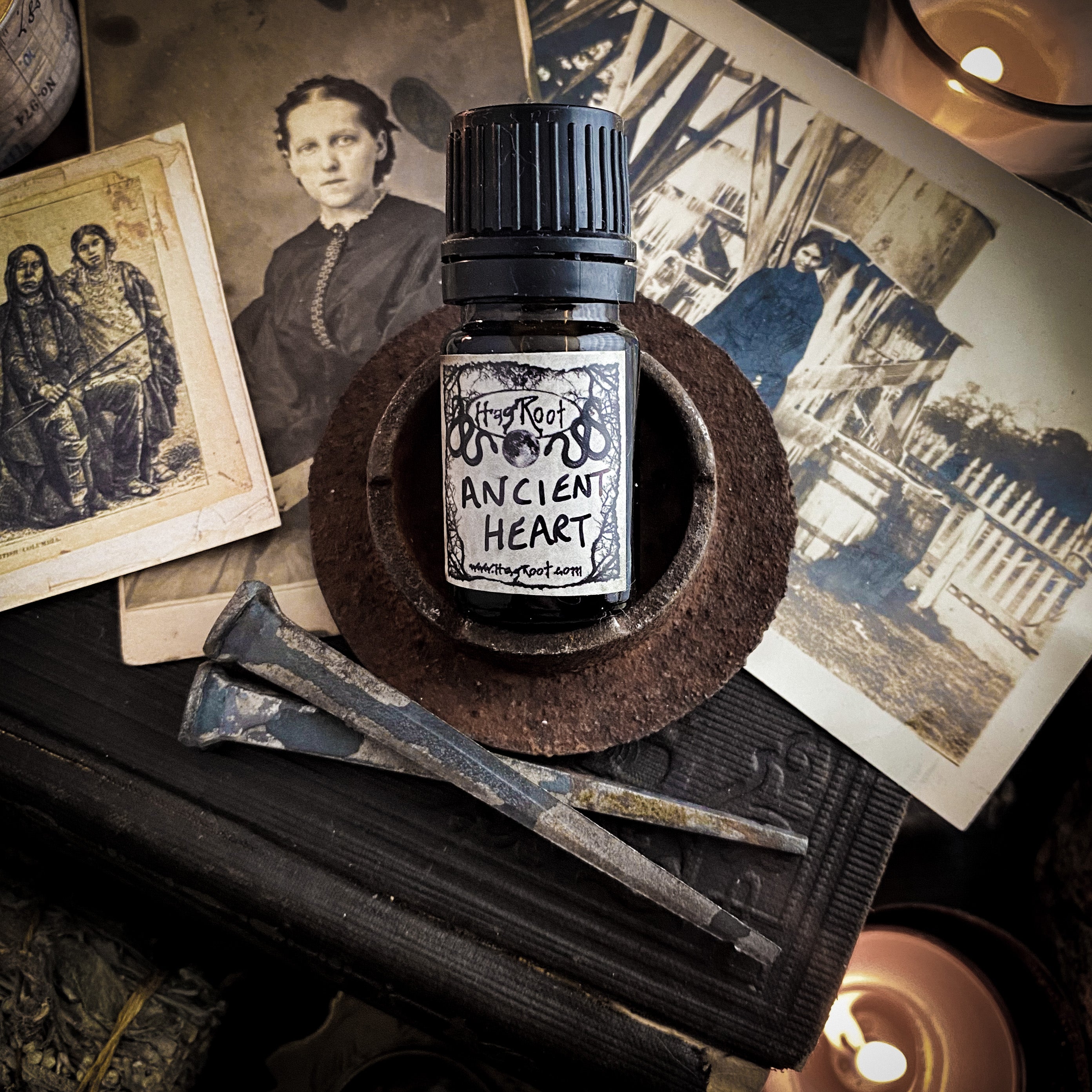 ANCIENT HEART-(Black Tea Leaves, Mahogany Wood, Tobacco)-Perfume, Cologne, Anointing, Ritual Oil