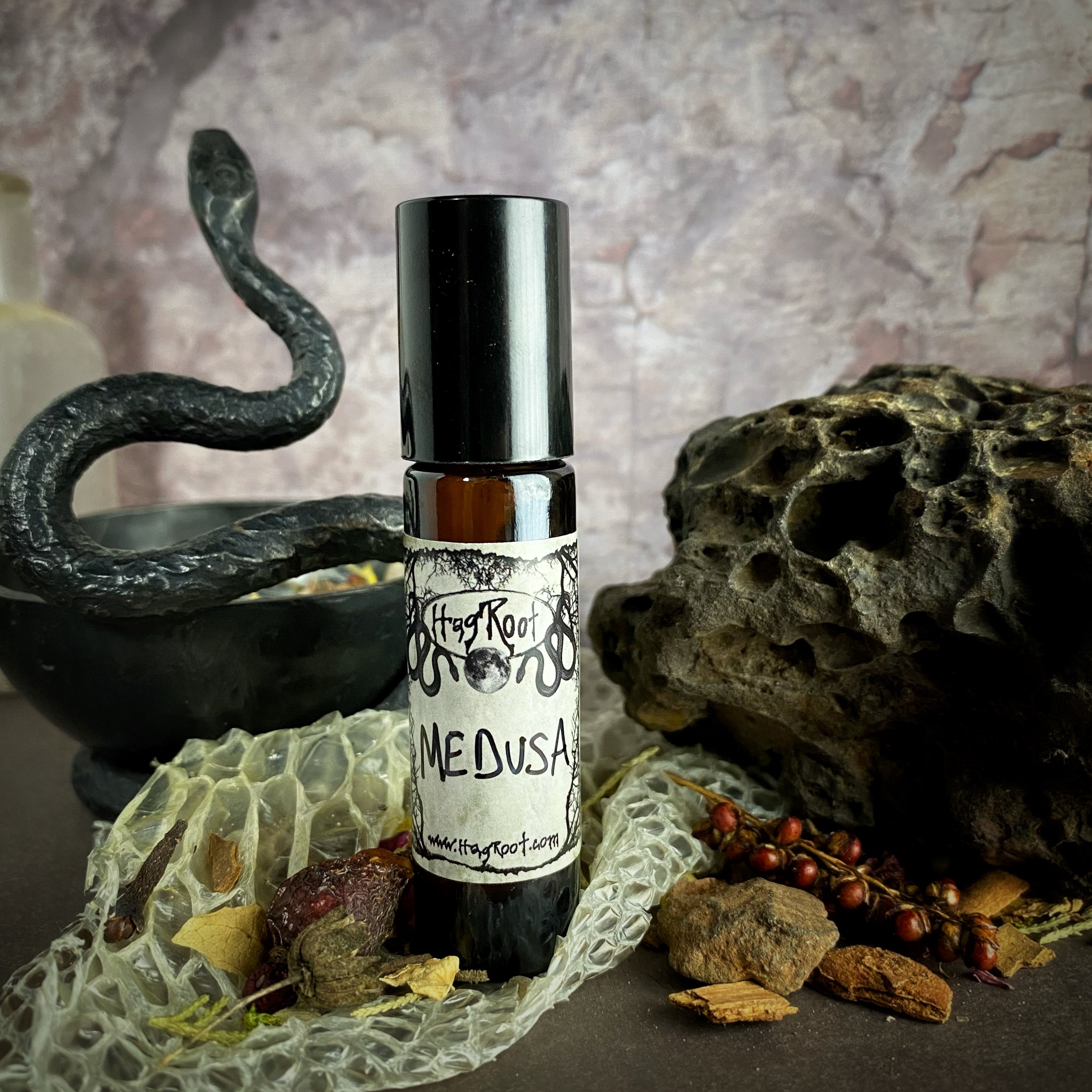 MEDUSA-(Ancient Forests, Blood Red Apples, Herbs, Resins, Spicy Peppers, Caramel, Vanilla)-Perfume, Cologne, Anointing, Ritual Oil