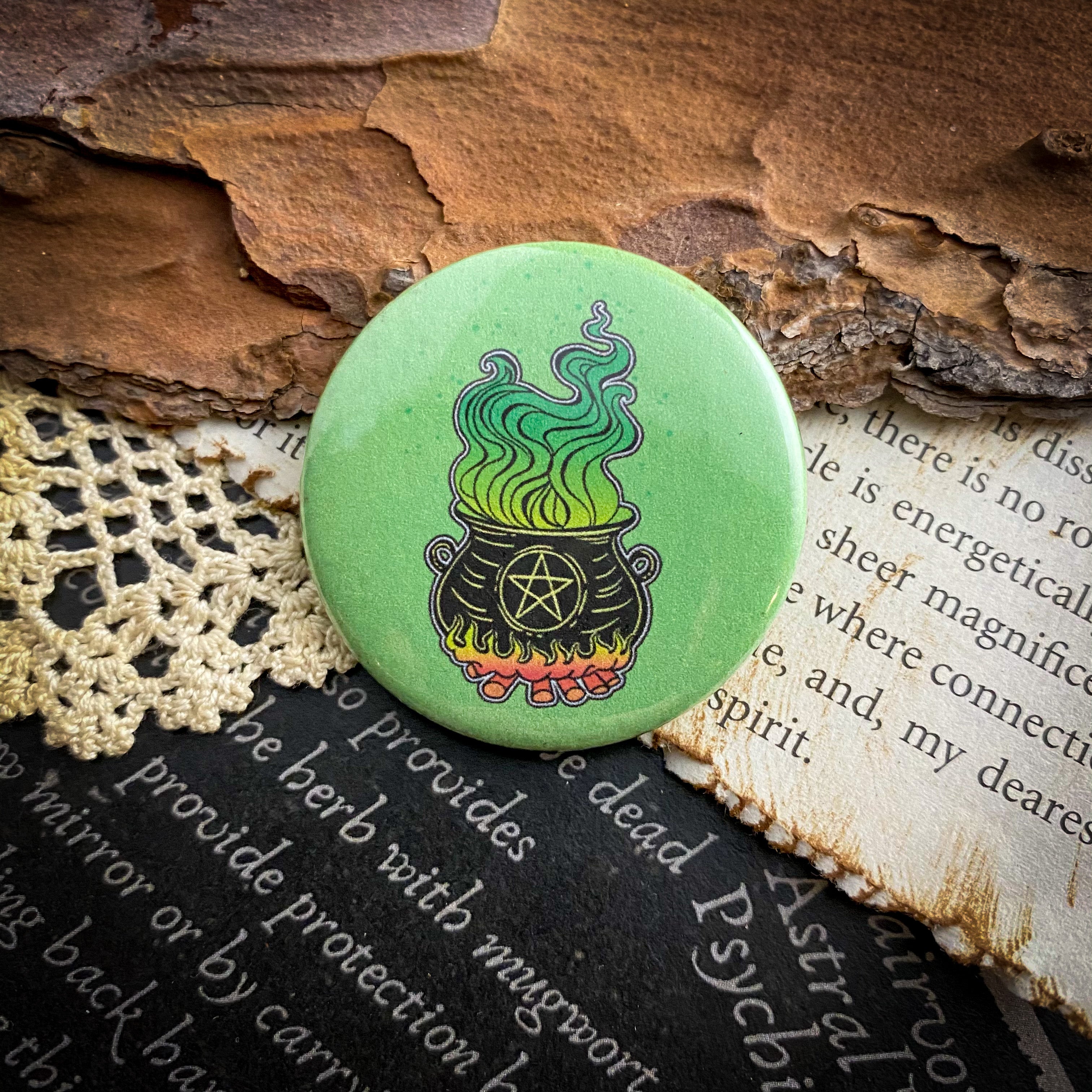 Cauldron - Hand Pressed Button/Pin - 1.5"
