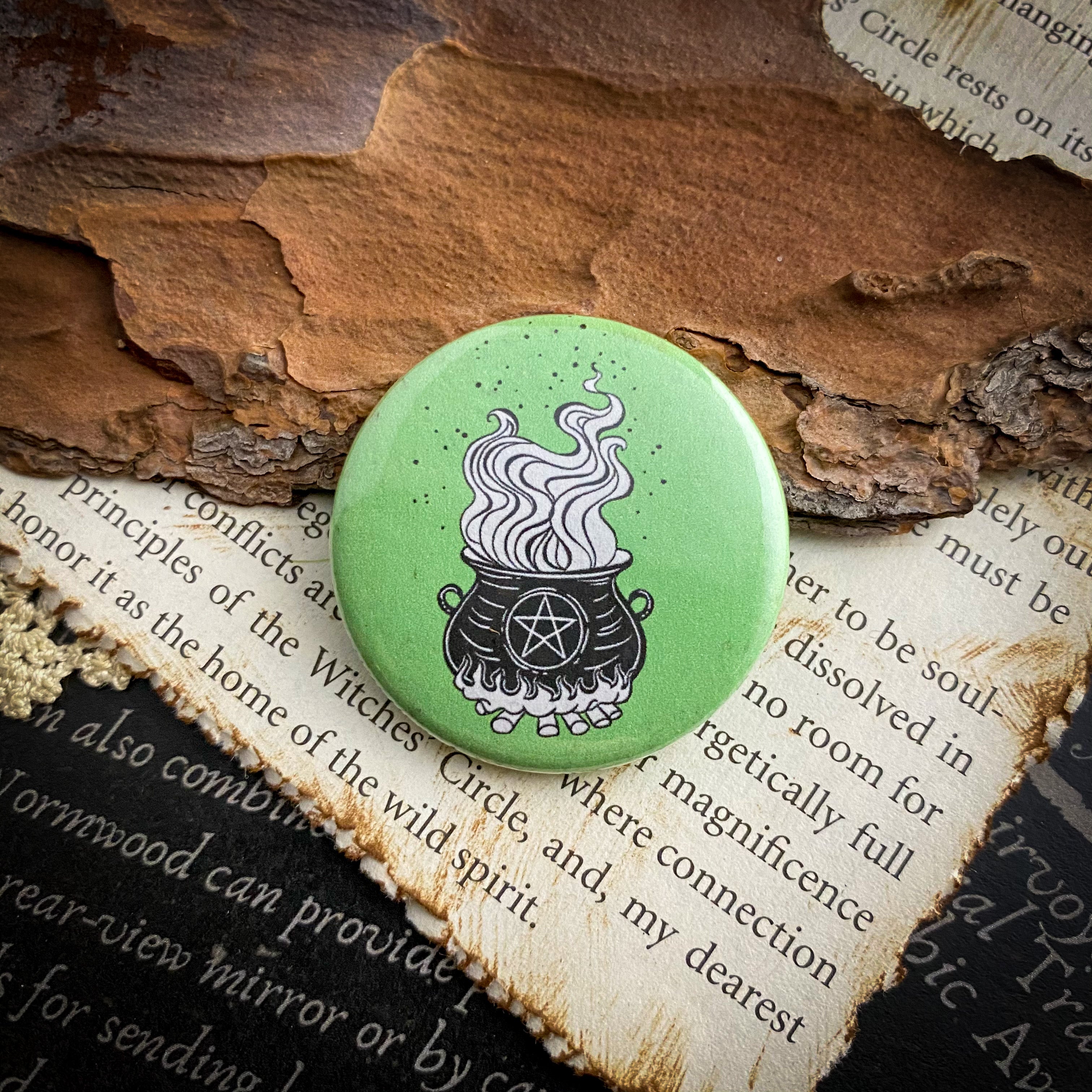 Cauldron - Hand Pressed Button/Pin - 1.5"