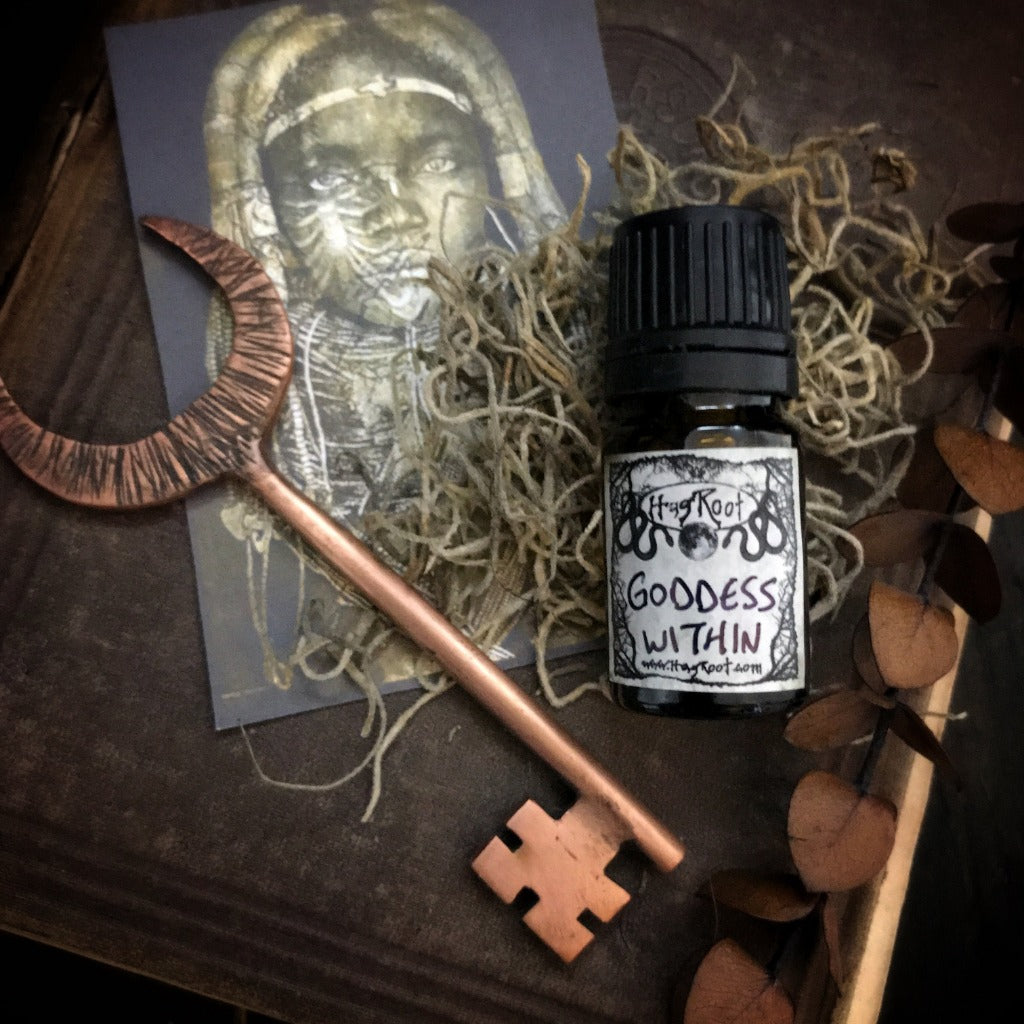 GODDESS WITHIN-(Patchouli, Bergamot, Clove, Lavender)-Perfume, Cologne, Anointing, Ritual Oil For Confidence, Strength, Motivation, Clarity, Balance and Creativity