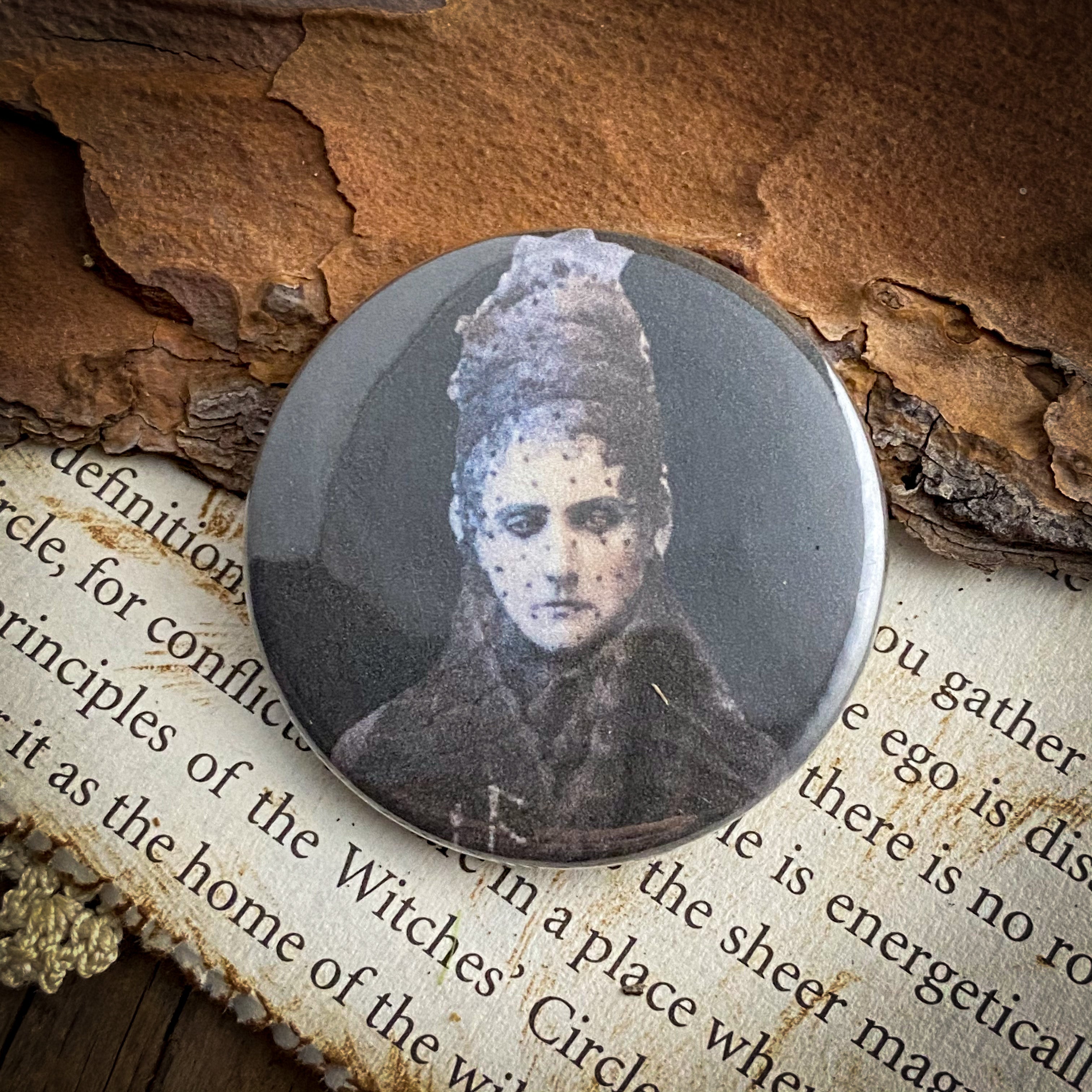 Queen of the Night - Hand Pressed Button/Pin - 1.5"