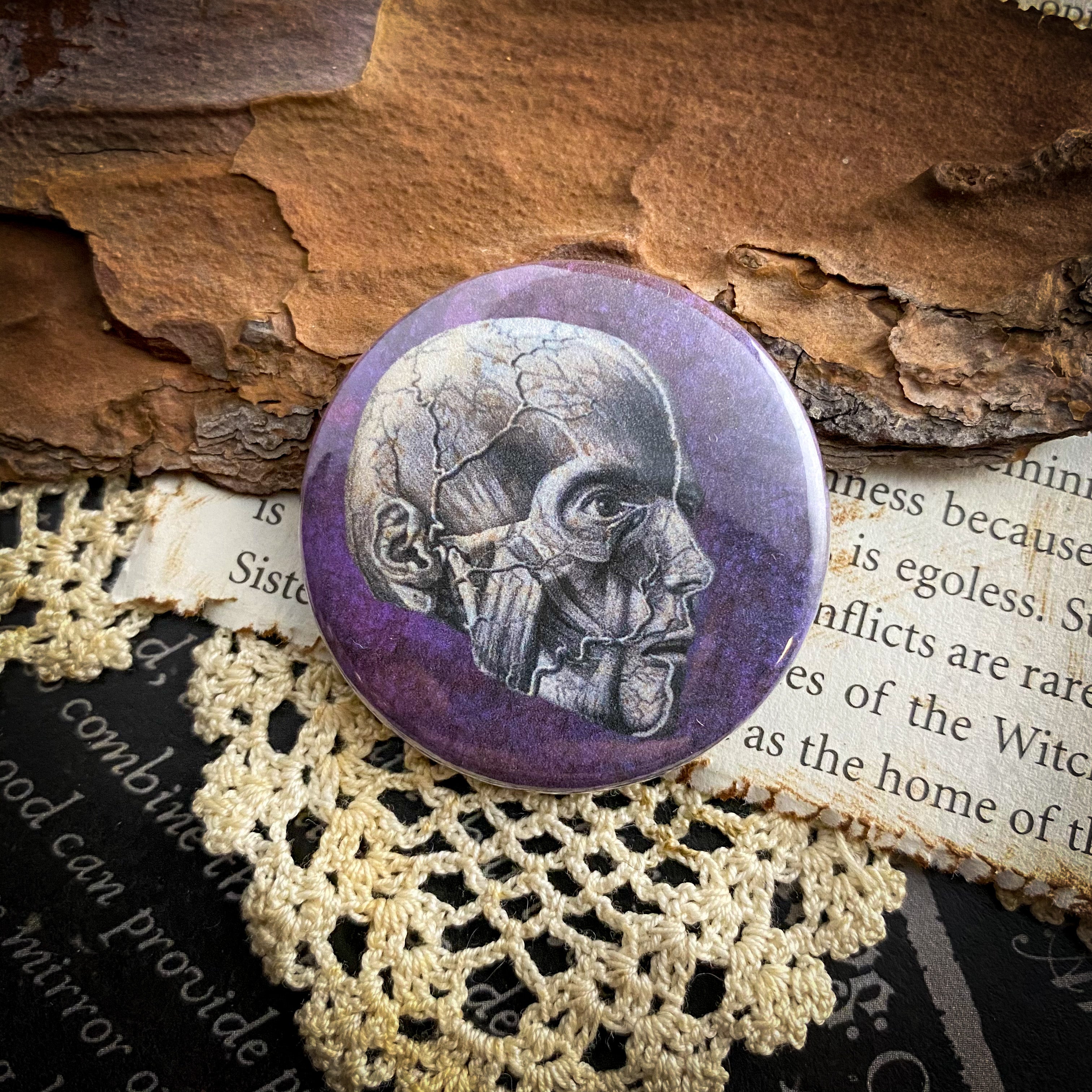 Anatomy - Hand Pressed Button/Pin - 1.5"