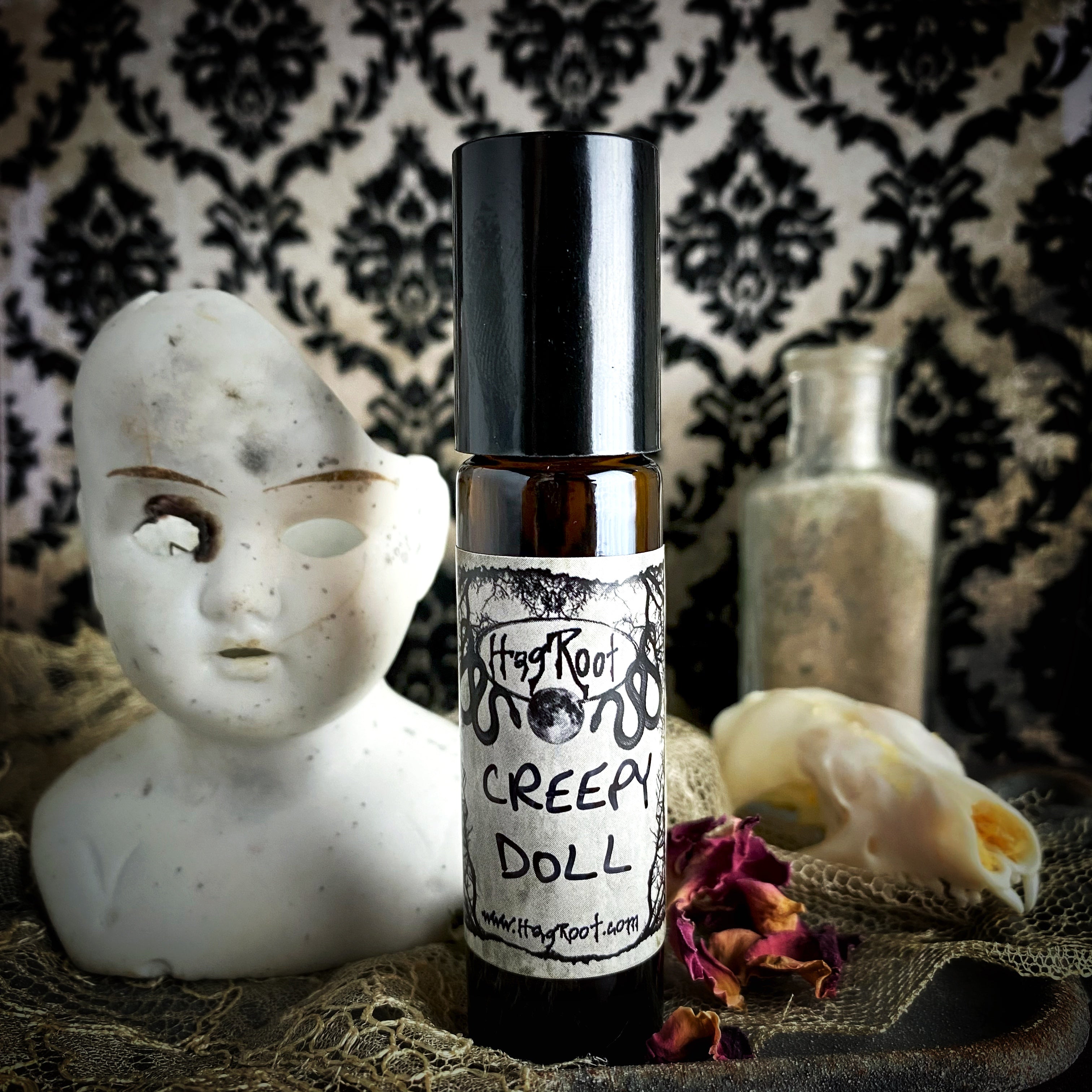 CREEPY DOLL-(Spun Sugar, Vanilla, Cardamom, Vetiver, Cedar, Frankincense)-Perfume, Cologne, Anointing, Ritual Oil