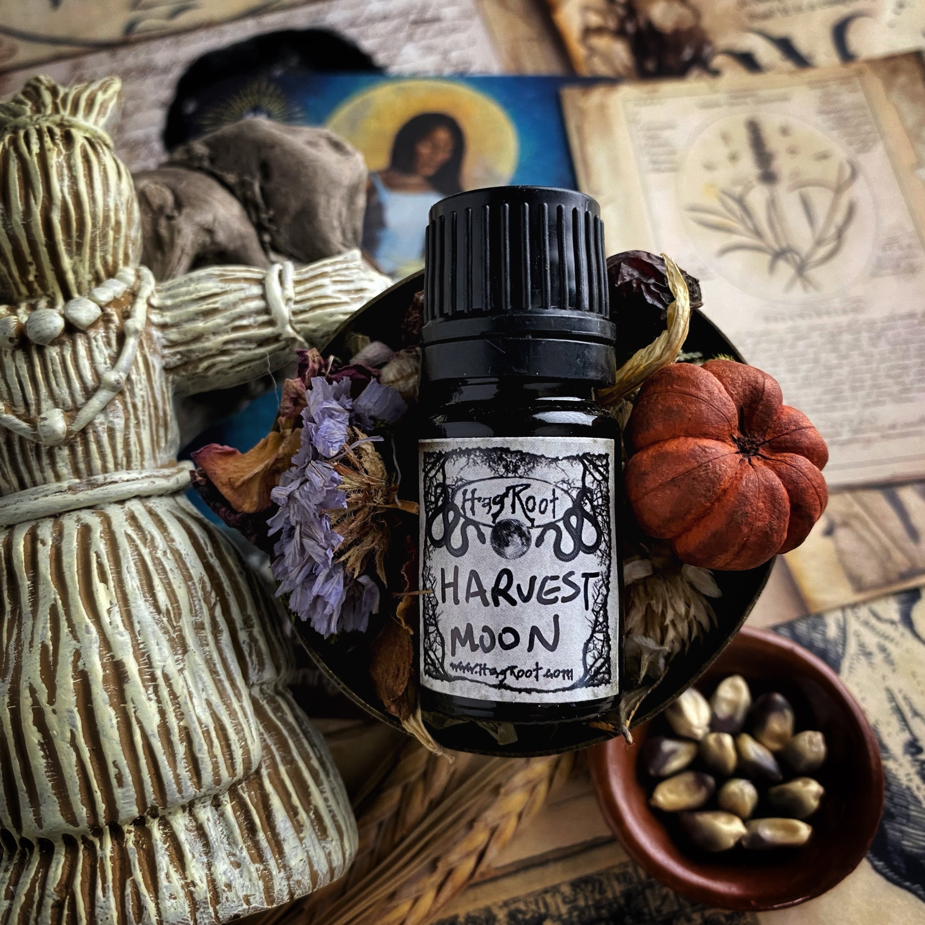 HARVEST MOON-(Pumpkin, Vanilla, Sweet Potato, Fallen Leaves, Brown Sugar, Sandalwood, Musk, Fig)-Perfume, Cologne, Anointing, Ritual Oil