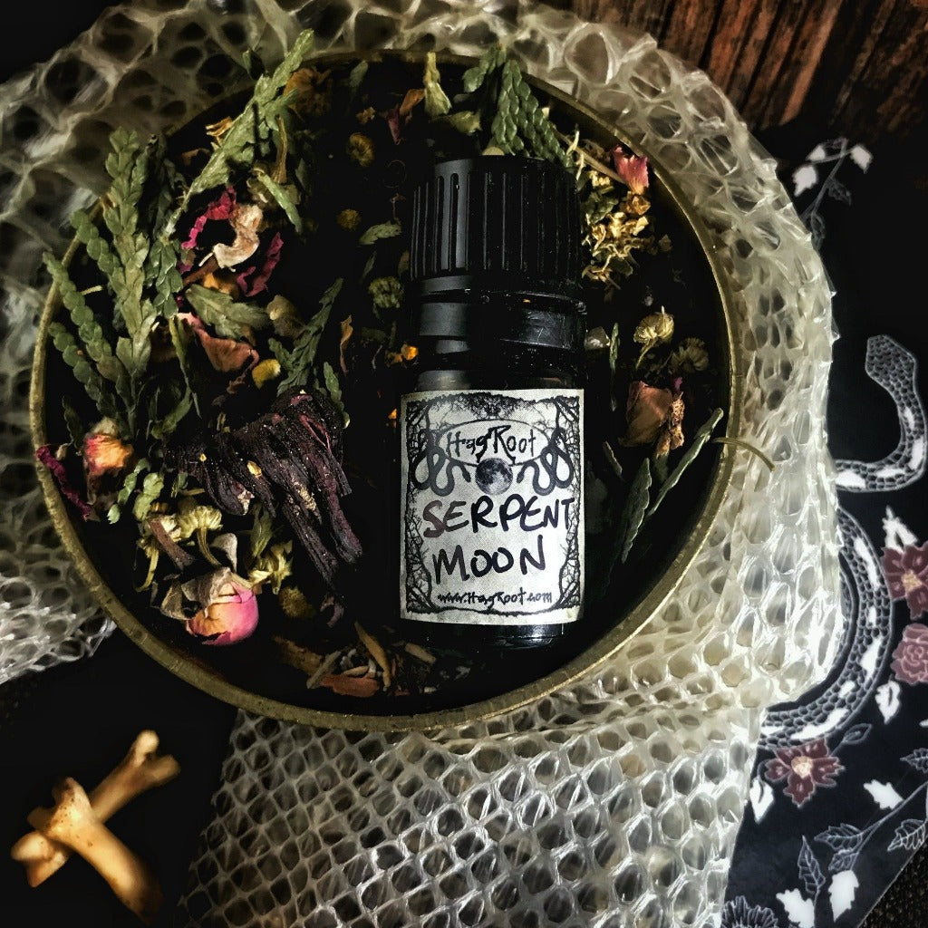 SERPENT MOON-(Vanilla, Rose, Leather, Tea Leaves, Tobacco, Ginger, Bergamot, Tonka Bean, Musk, Patchouli)-Perfume, Cologne, Anointing, Ritual Oil