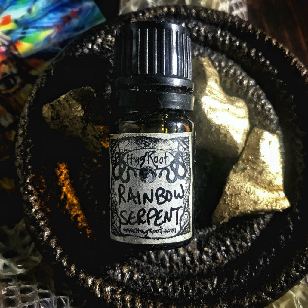 RAINBOW SERPENT- (Dragons Blood, Patchouli, Fig, Myrrh, Mandarin Orange)-Perfume, Cologne, Anointing, Ritual Oil