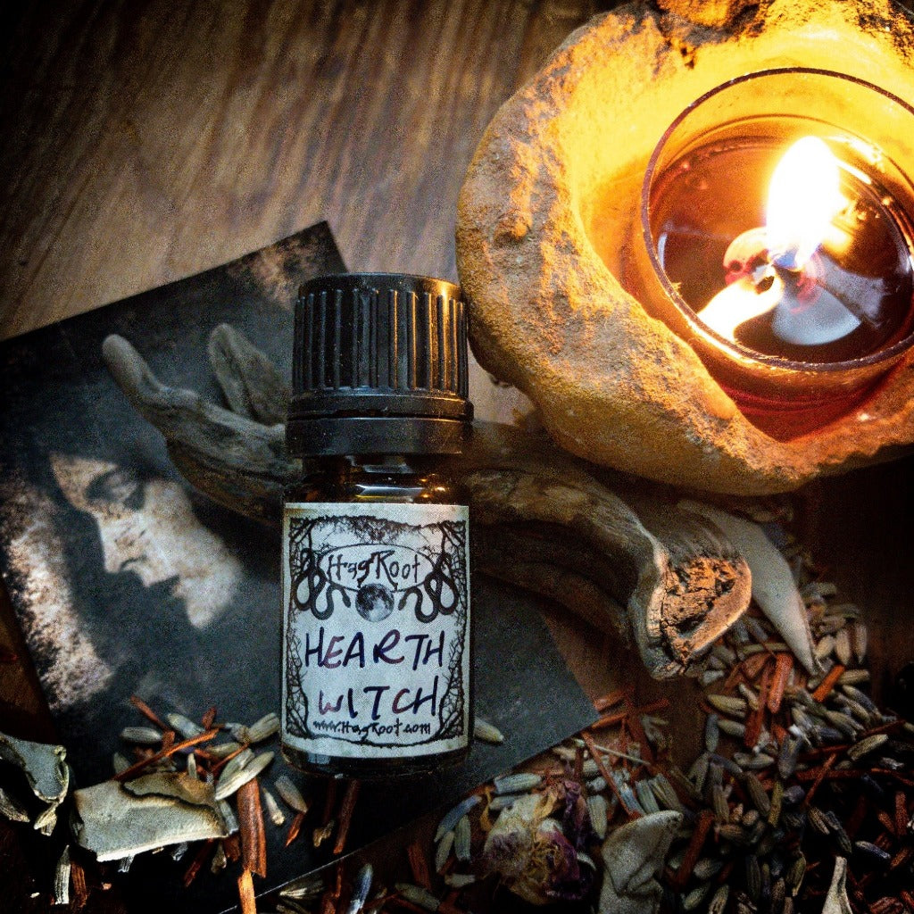 HEARTH WITCH-(Vetiver, Tonka Bean, Smoked Caramel, Rose, Amber, Vanilla, Sandalwood, Patchouli, Oakmoss, Black Tea Leaves, Cedar )-Perfume, Cologne, Anointing, Ritual Oil