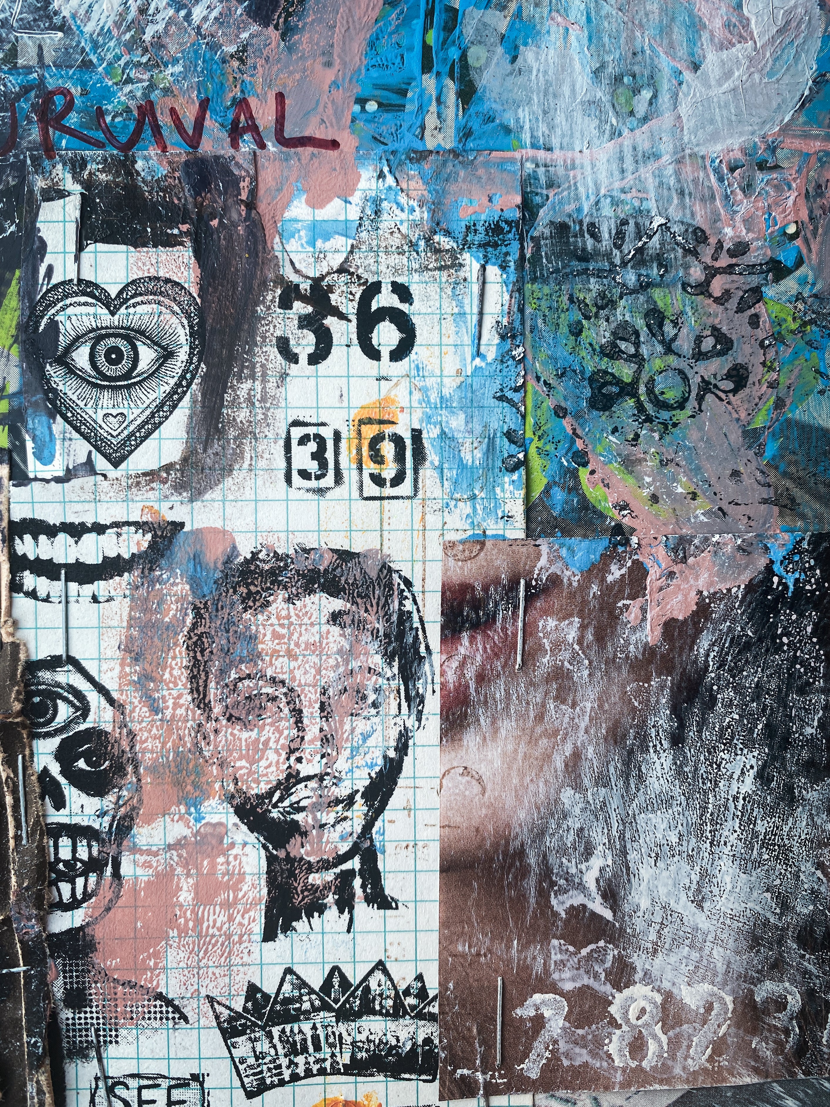 Survival - Original Mixed Media Abstract Collage