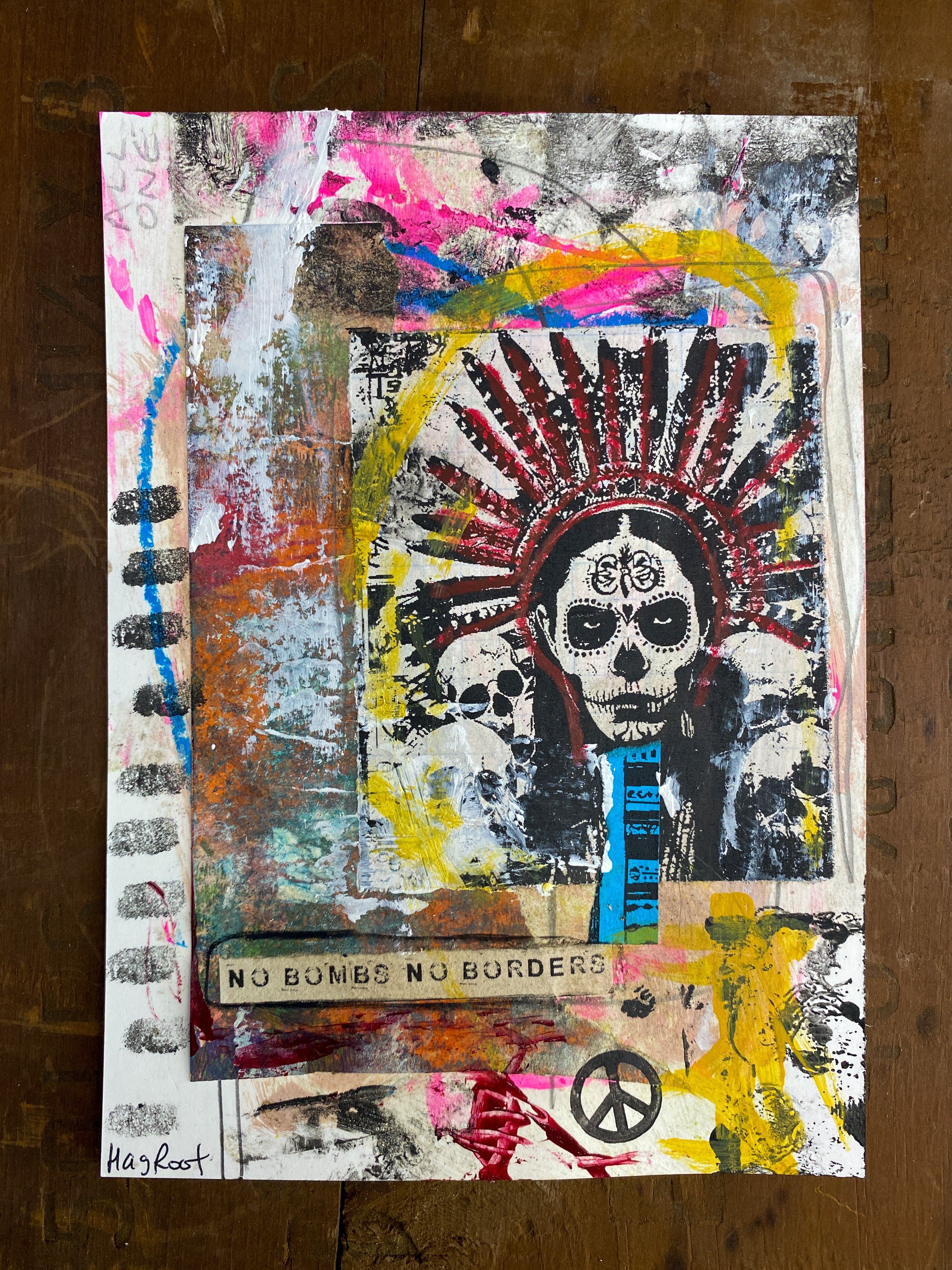 No Borders - Original Mixed Media Collage