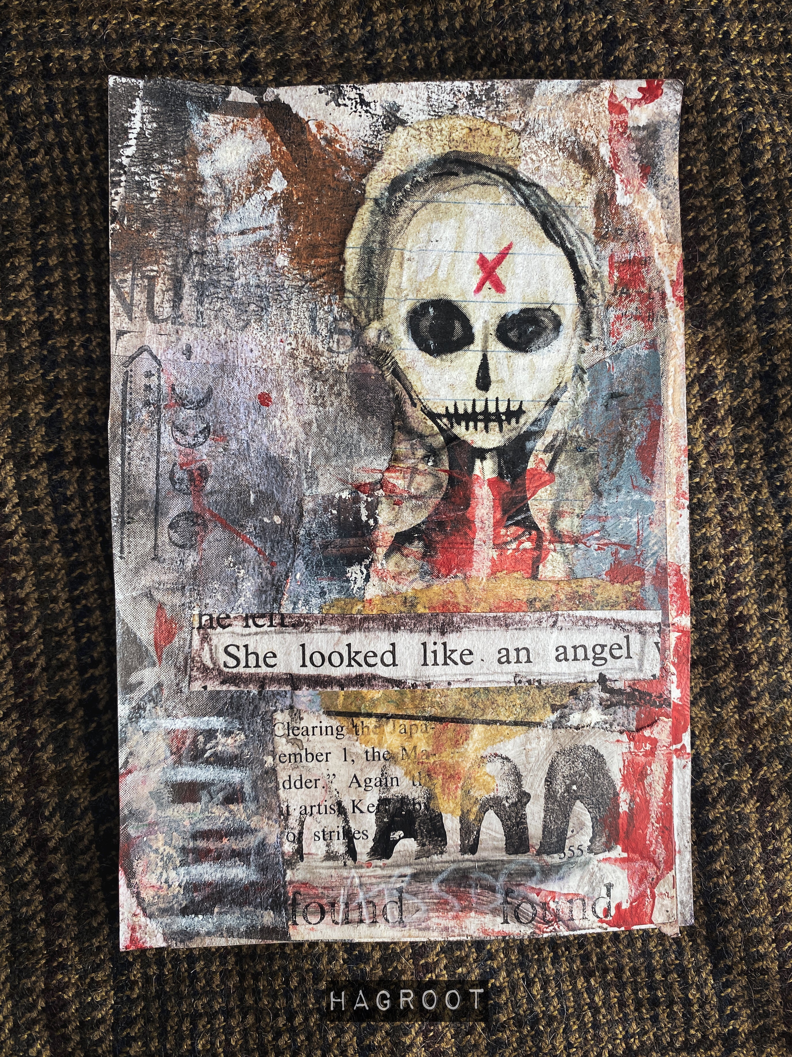 She Looked Like an Angel - Original Mixed Media Collage Art