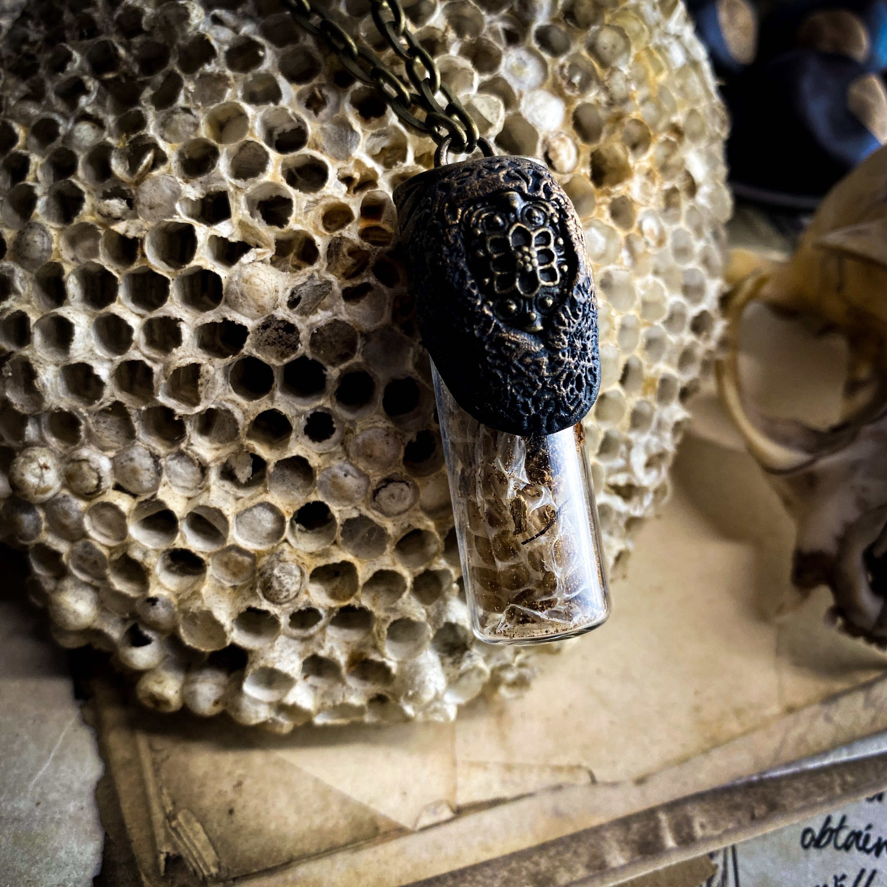Conjure Necklace for Spirit Workers with Angelica Root + Snake Skin
