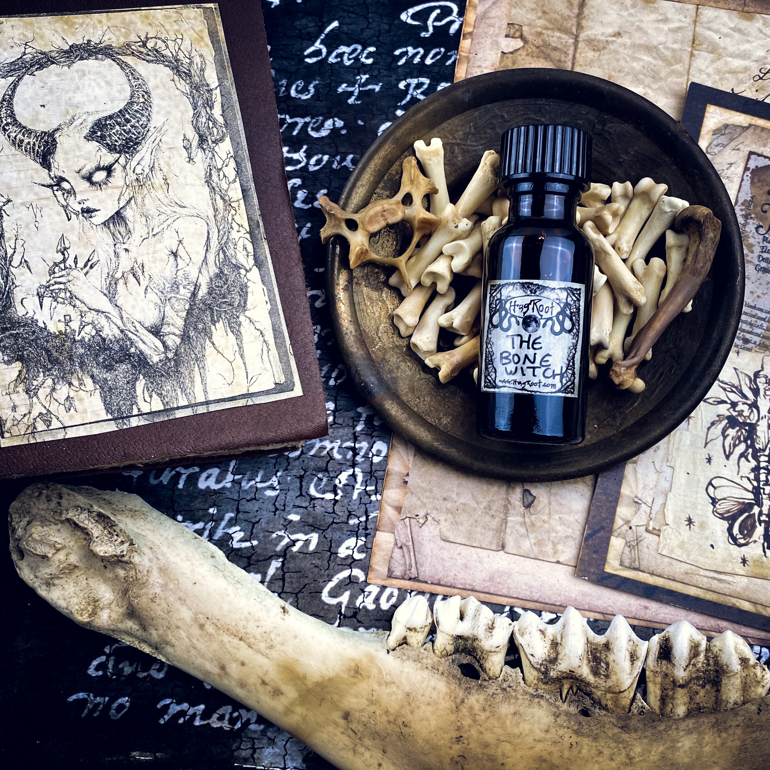 THE BONE WITCH-(Cedar, Oakmoss, Amber, Cypress, Ritual Smoke, Pumpkin, Vanilla, Musk)-Perfume, Cologne, Anointing, Ritual Oil