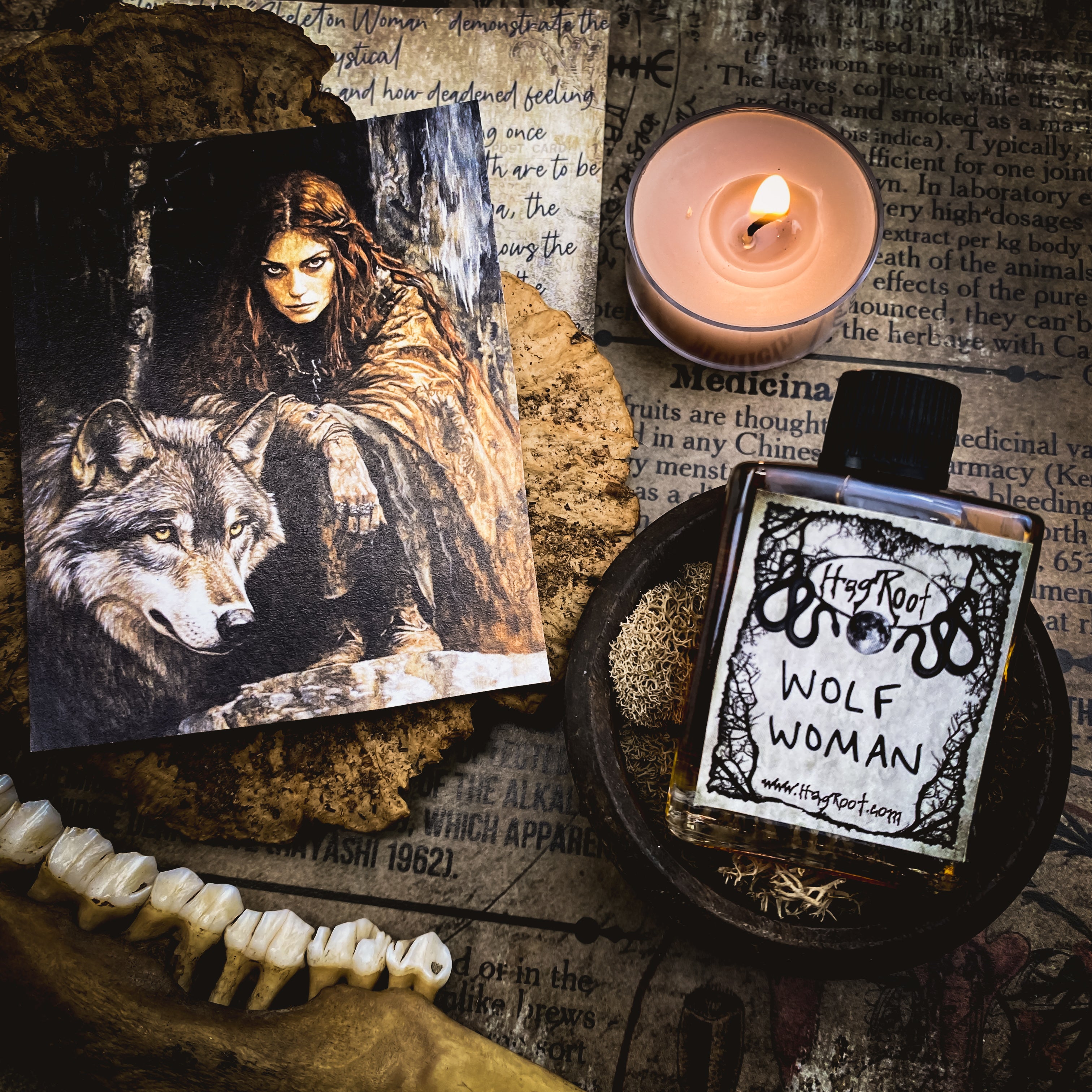 WOLF WOMAN-(Vetiver, Vanilla, Musk, Myrrh, Coumarin, White Sage, Pinion Wood, Amber, Cedar)-Perfume, Cologne, Anointing, Ritual Oil