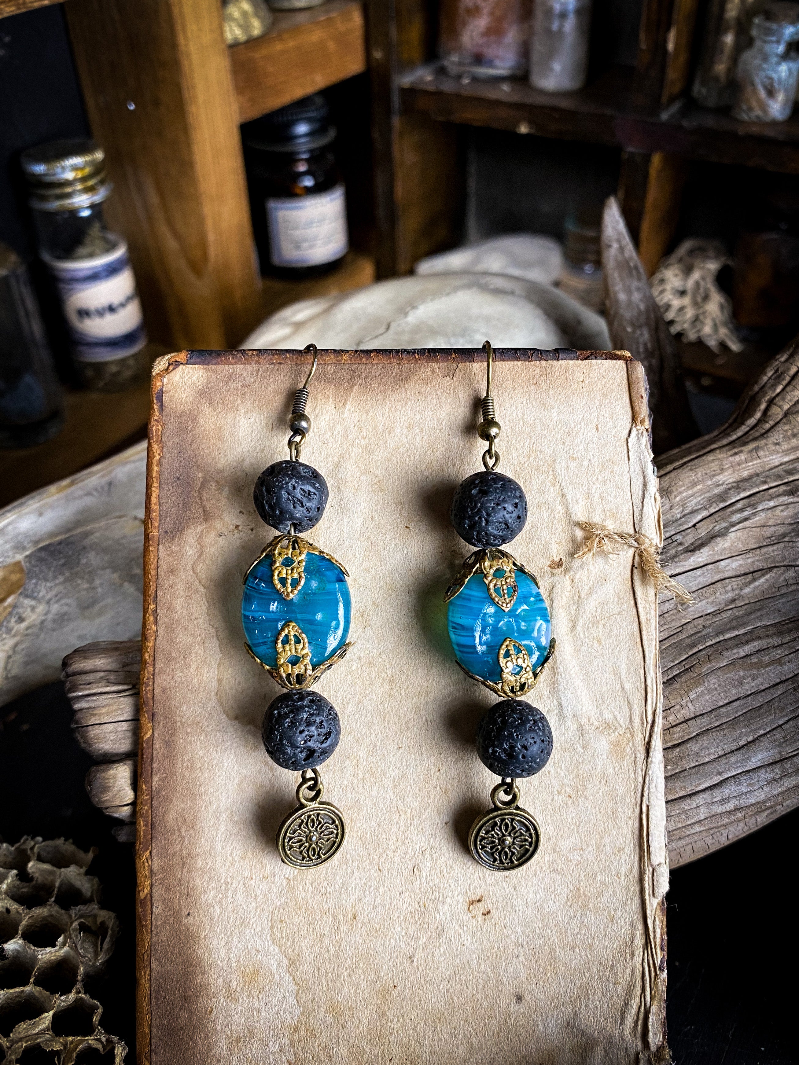 Fire + Water - Hand Crafted Earrings