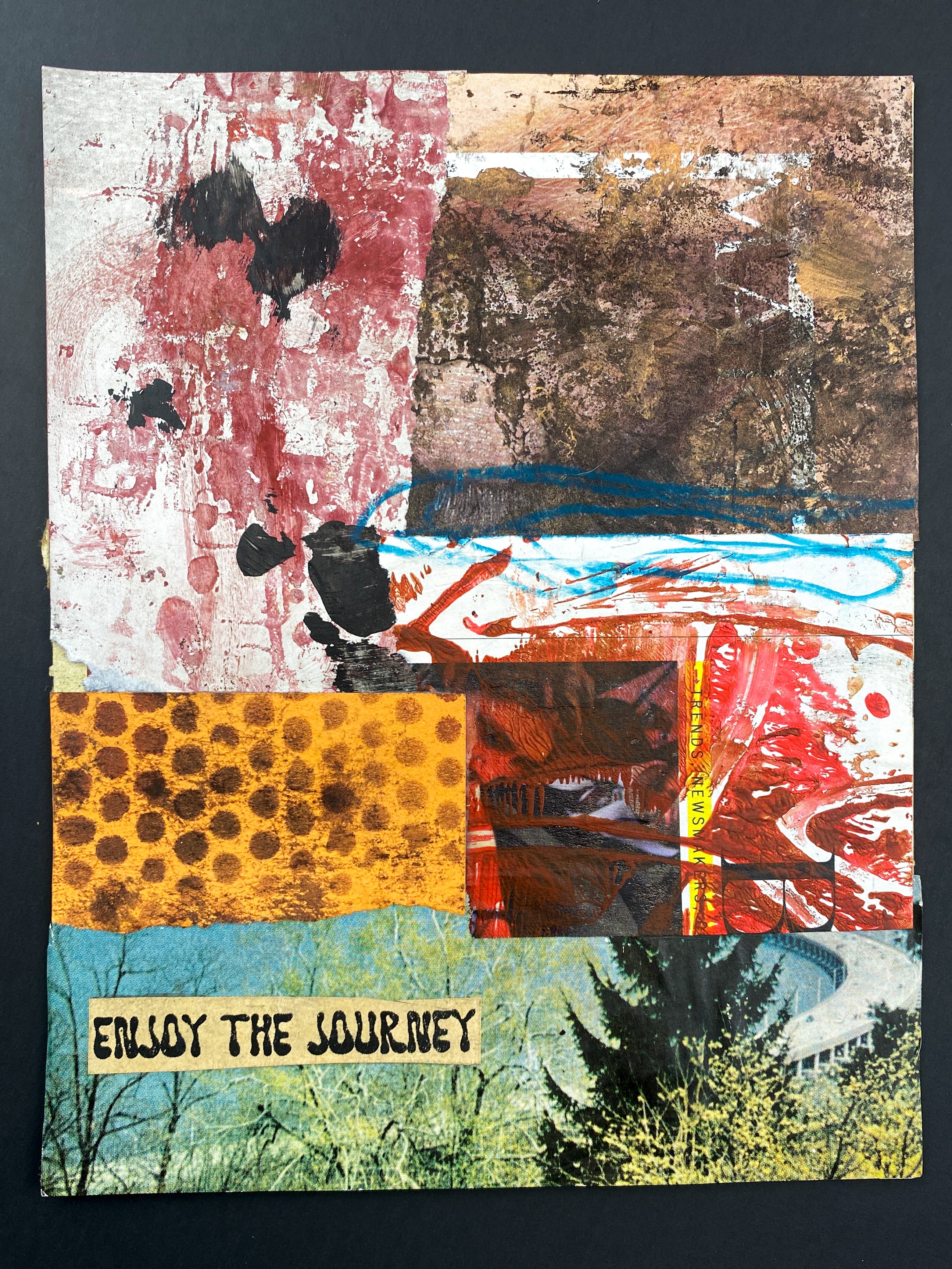 Enjoy The Journey - Original Mixed Media Collage