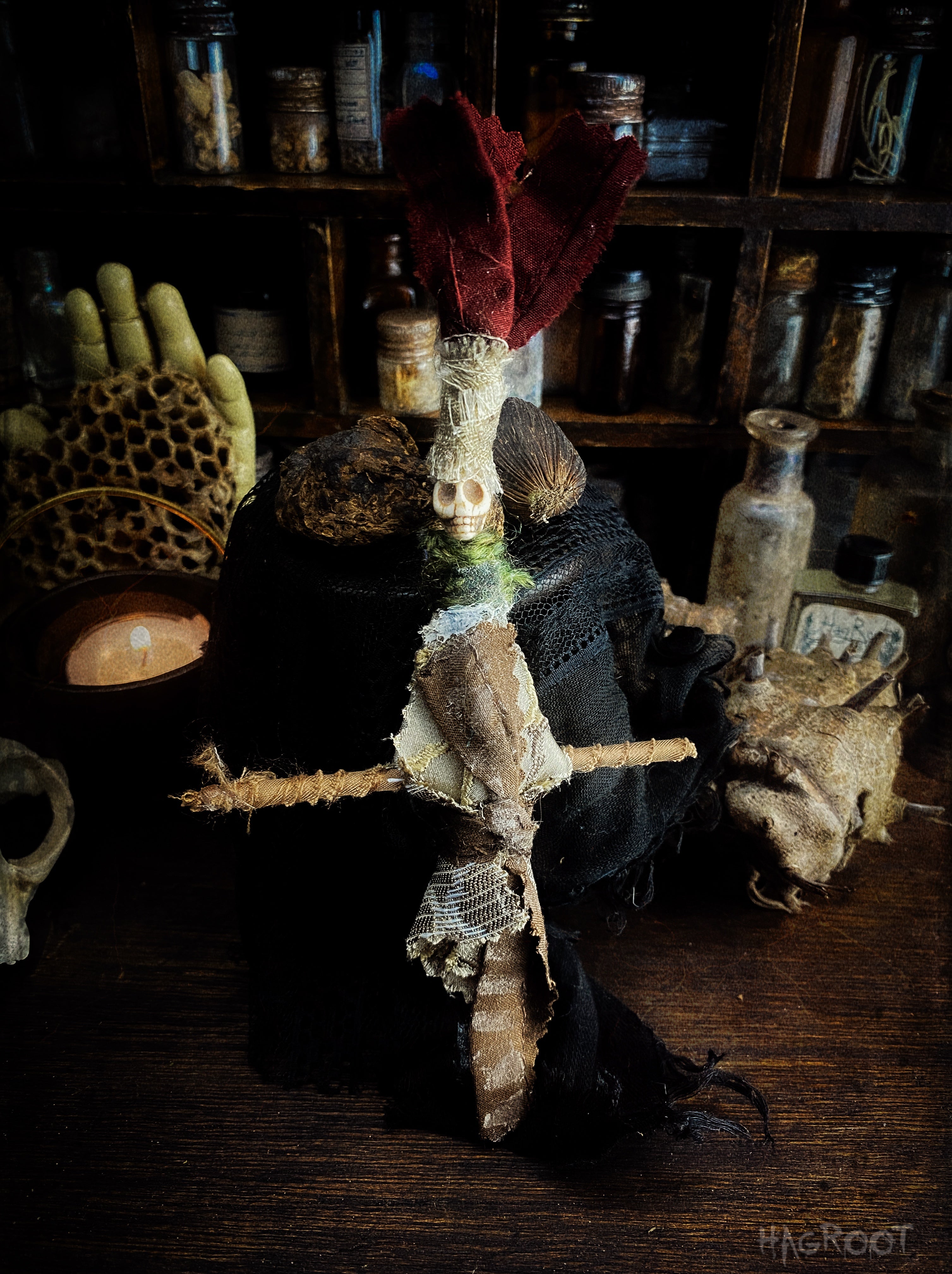 Handcrafted Conjure Doll - Poppet, Dark Folk Doll, Voodoo, Rootwork, Spirit Doll for Spells, Shadow Work and Intention Setting