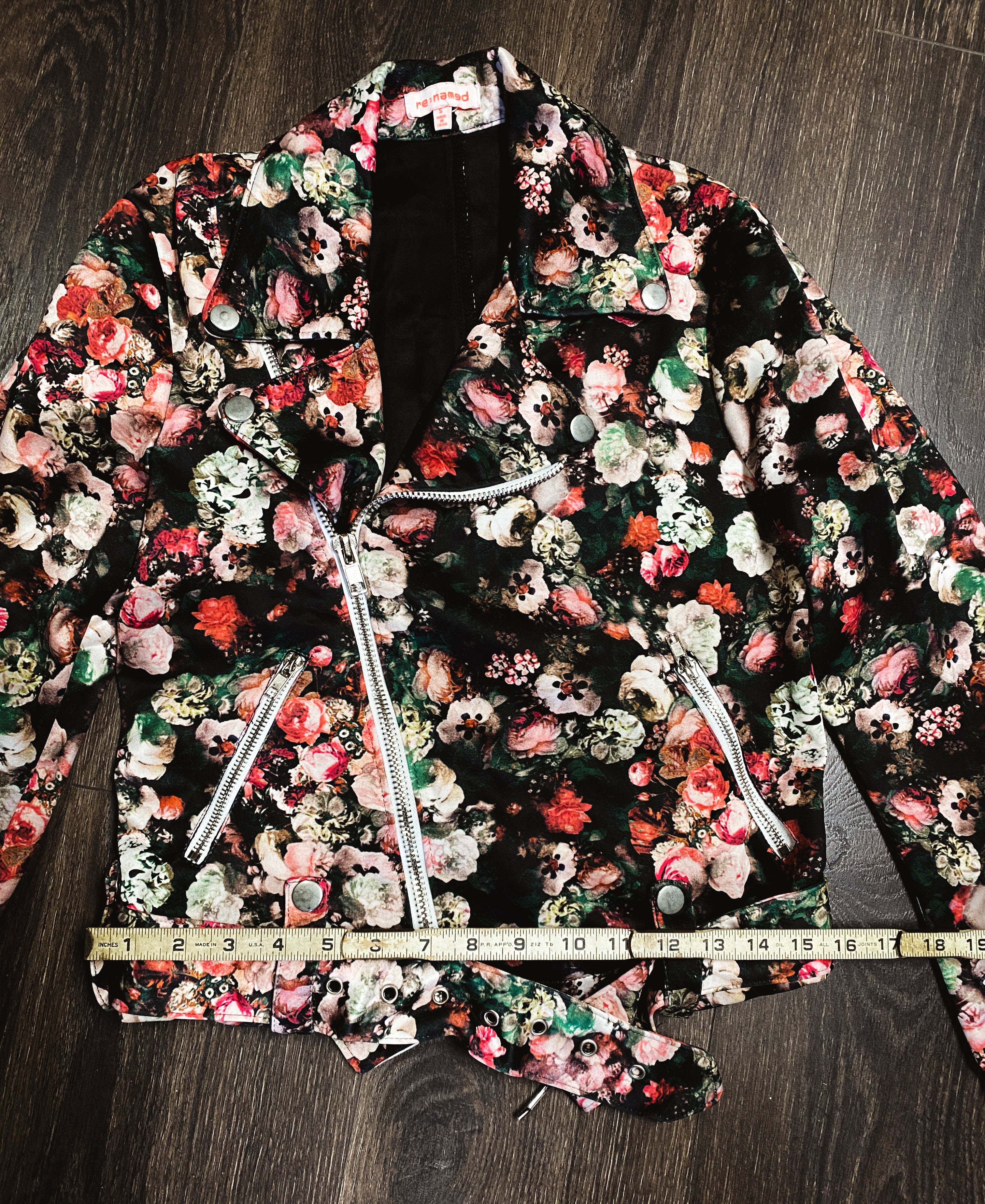 Floral Print Punk Jacket  - Size Small