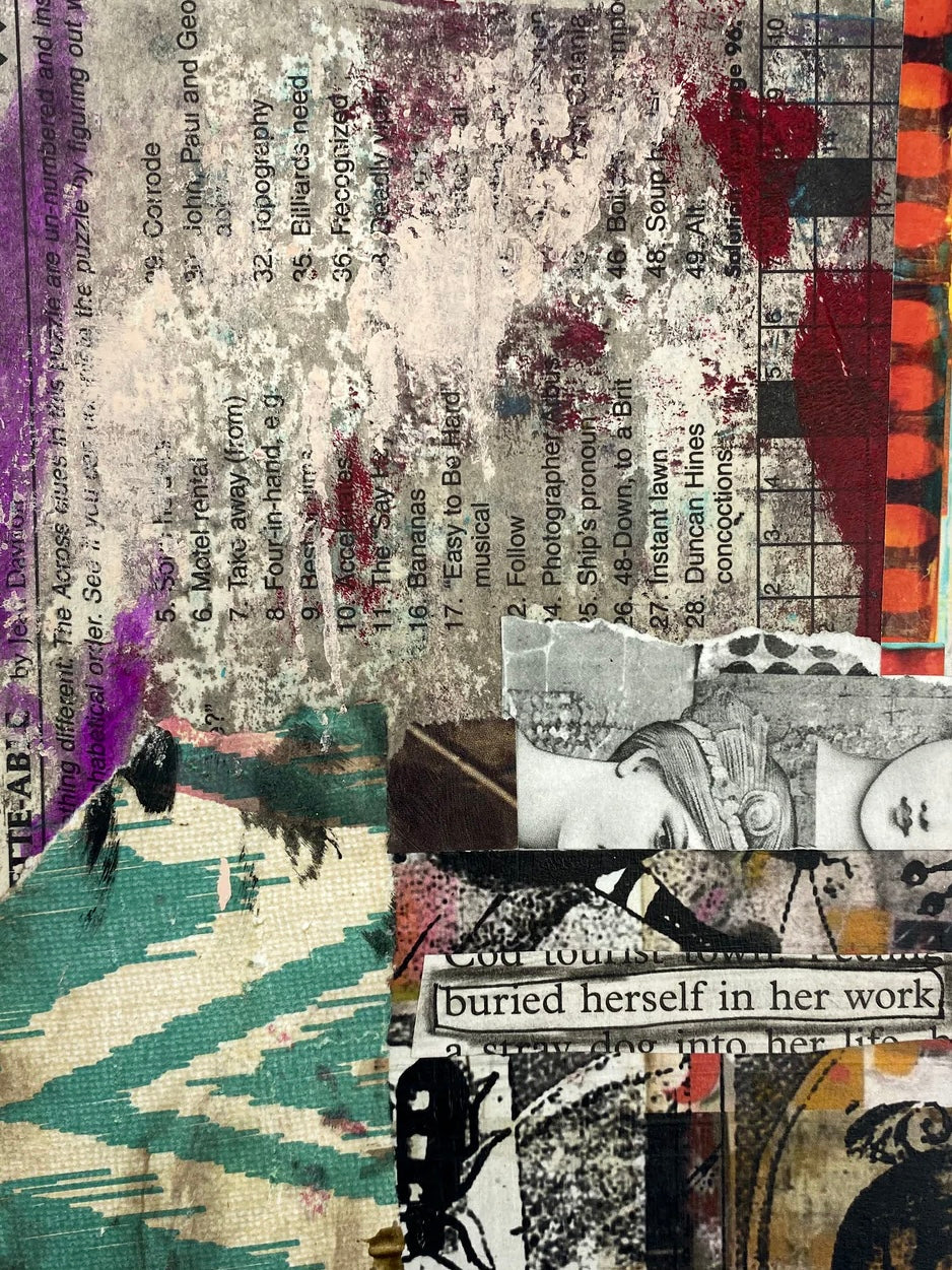 Buried Herself - Original Mixed Media Collage