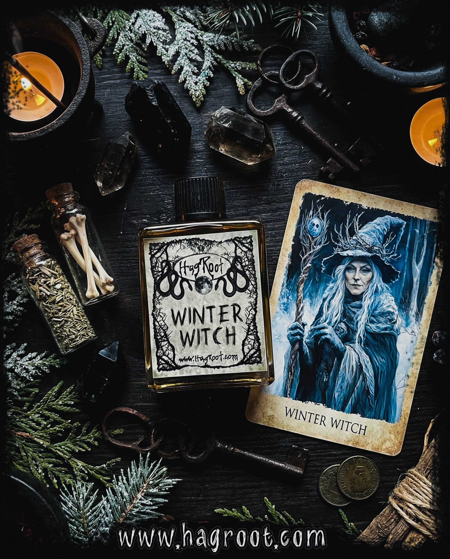 WINTER WITCH-(Peppermint, Cedar, Pine, Roasted Marshmallows)-Perfume, Cologne, Anointing, Ritual Oil