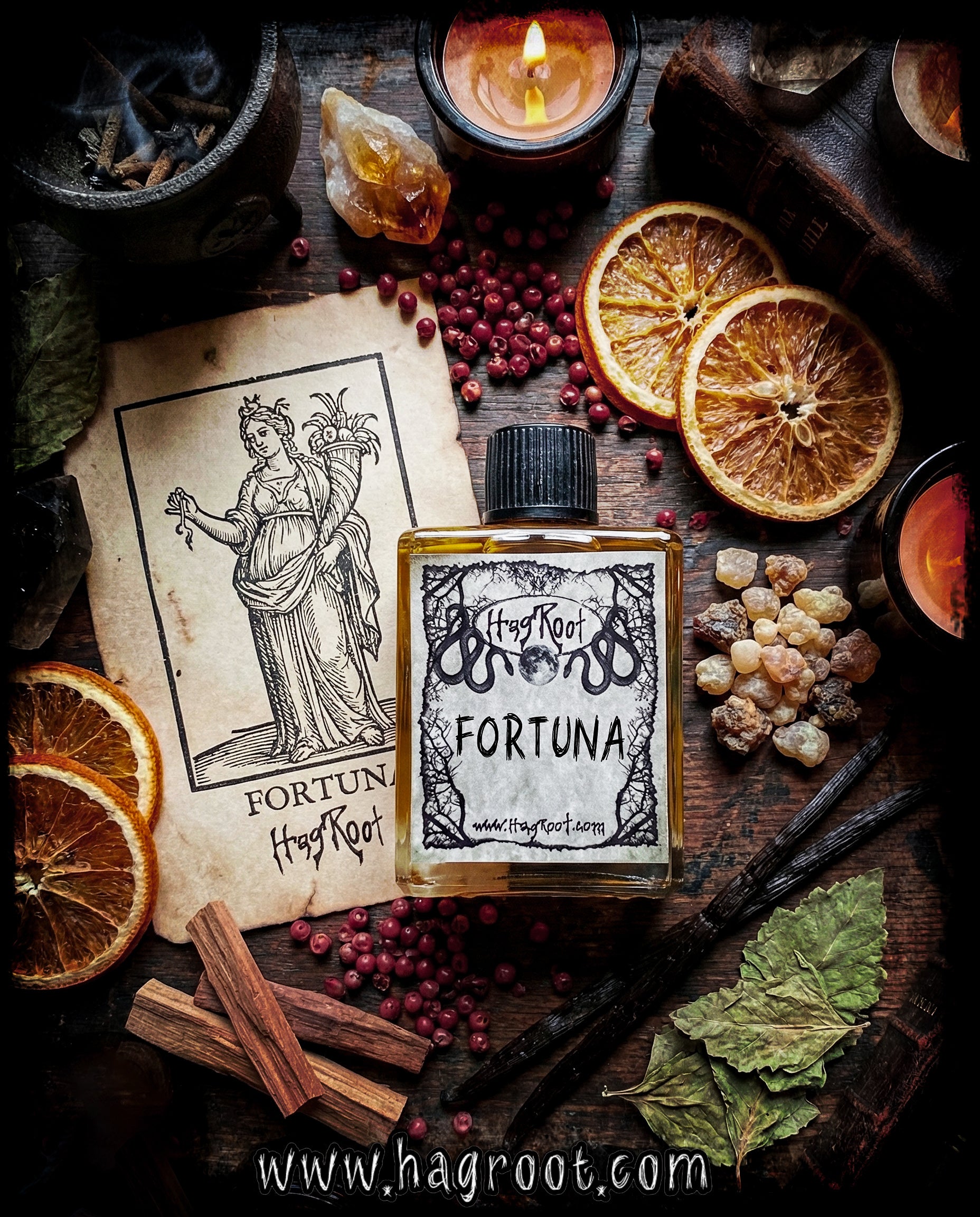 FORTUNA-(Orange Blossom, Pink Pepper, Patchouli, Sandalwood, Frankincense, Myrrh, Vanilla)-Perfume, Cologne, Anointing, Ritual Oil