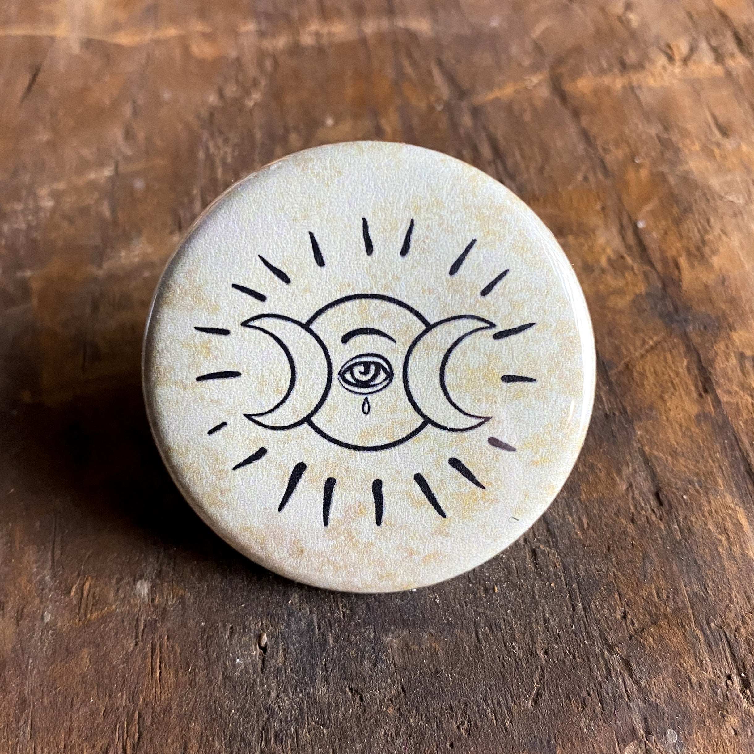 Eye Of The Goddess - Hand Pressed Button/Pin - 1.5"