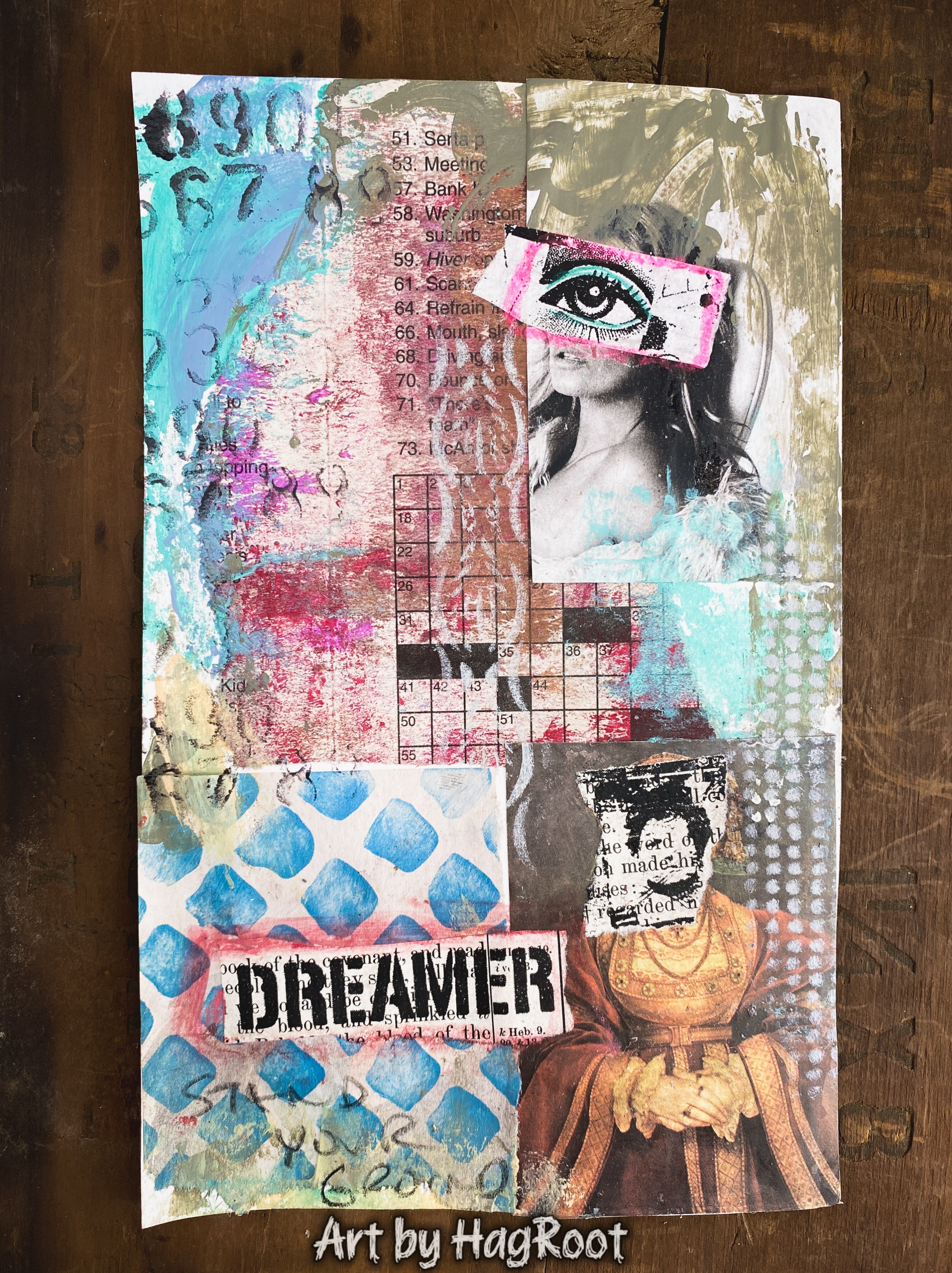 Dreamer - Original Mixed Media Collage