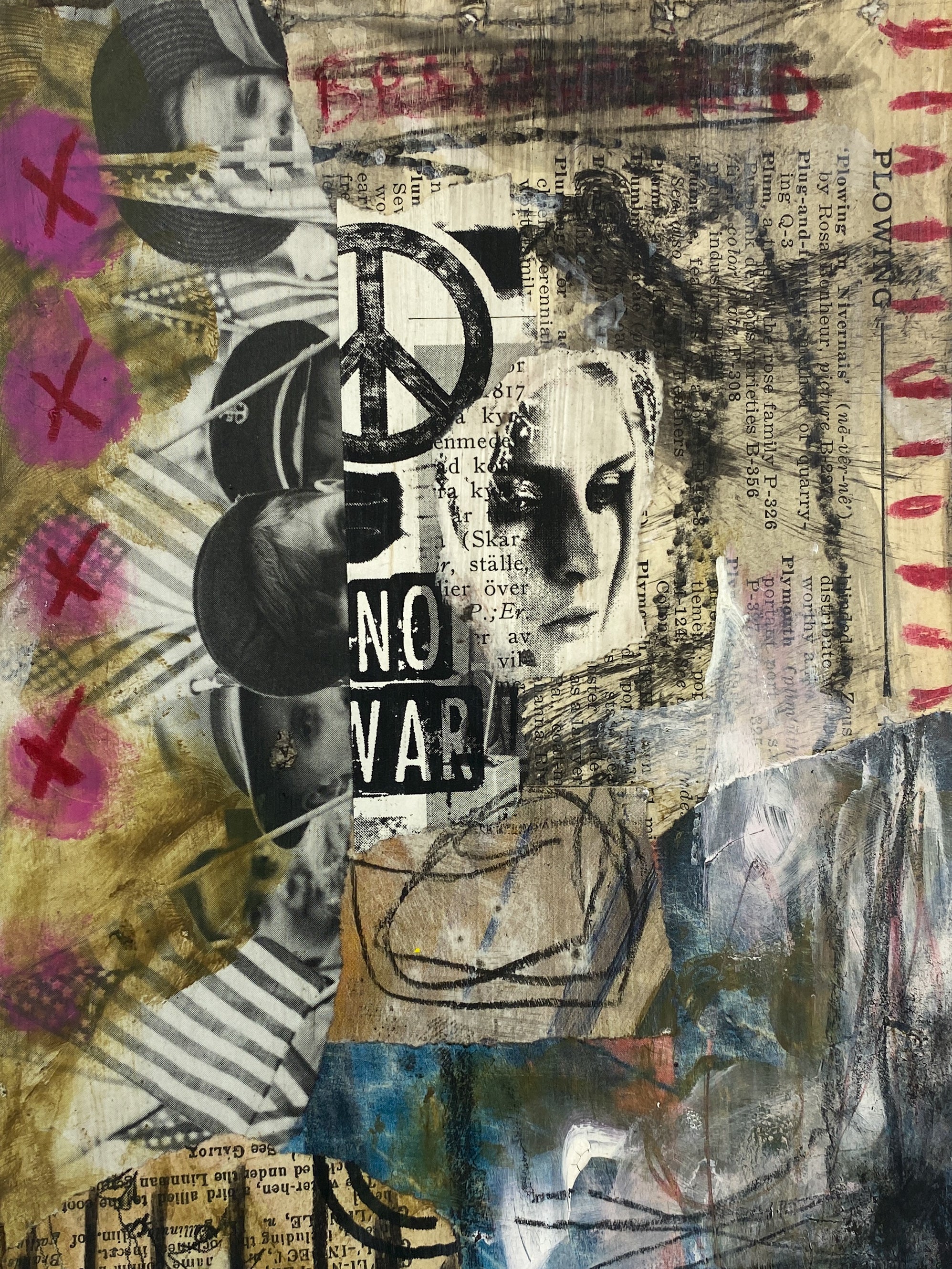 No War 2 - Original Mixed Media Collage