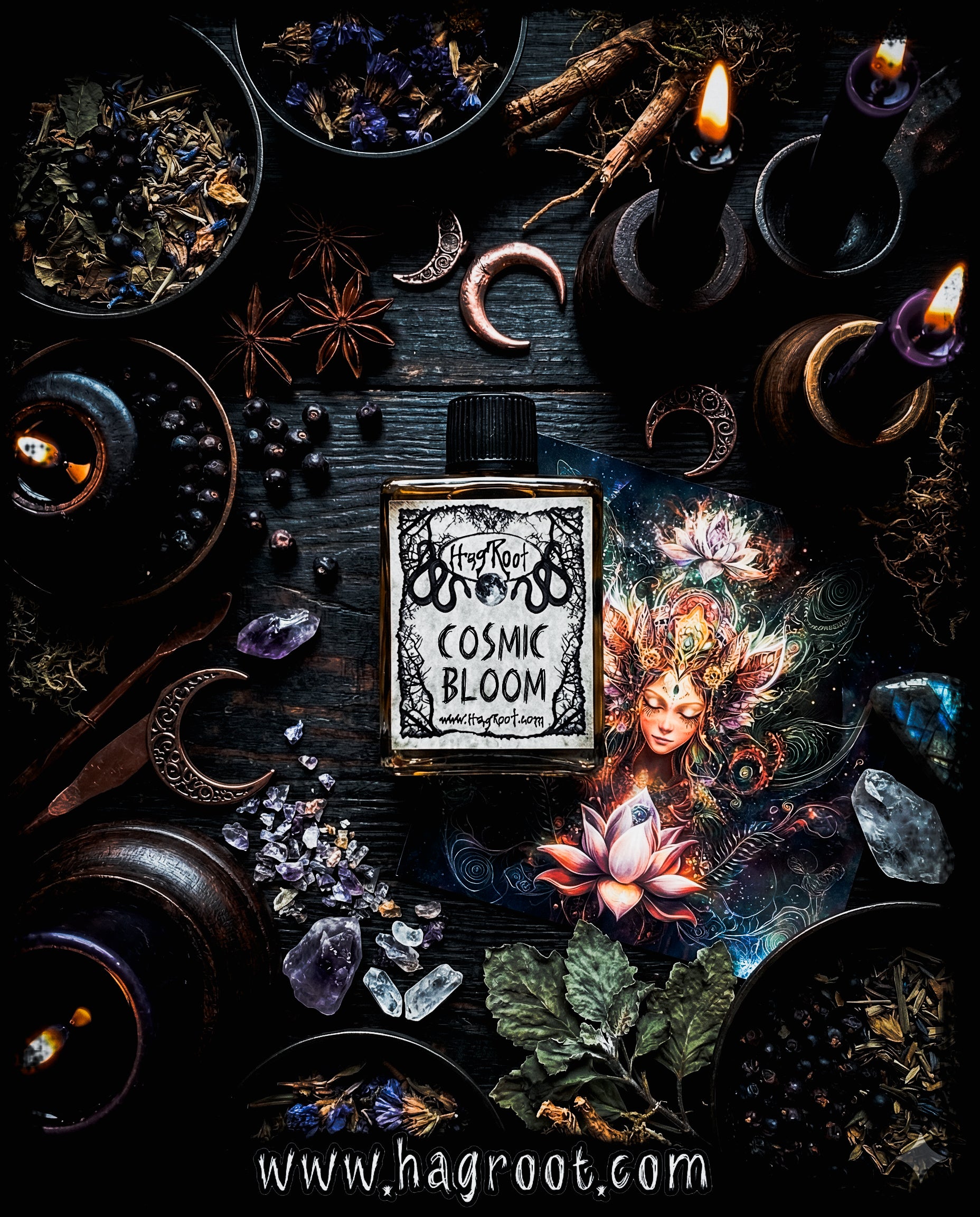 COSMIC BLOOM-(Honeysuckle, Lilac, Neroli, Jasmine, Champaka Flowers, Rose, Blackberry)-Perfume, Cologne, Anointing, Ritual Oil