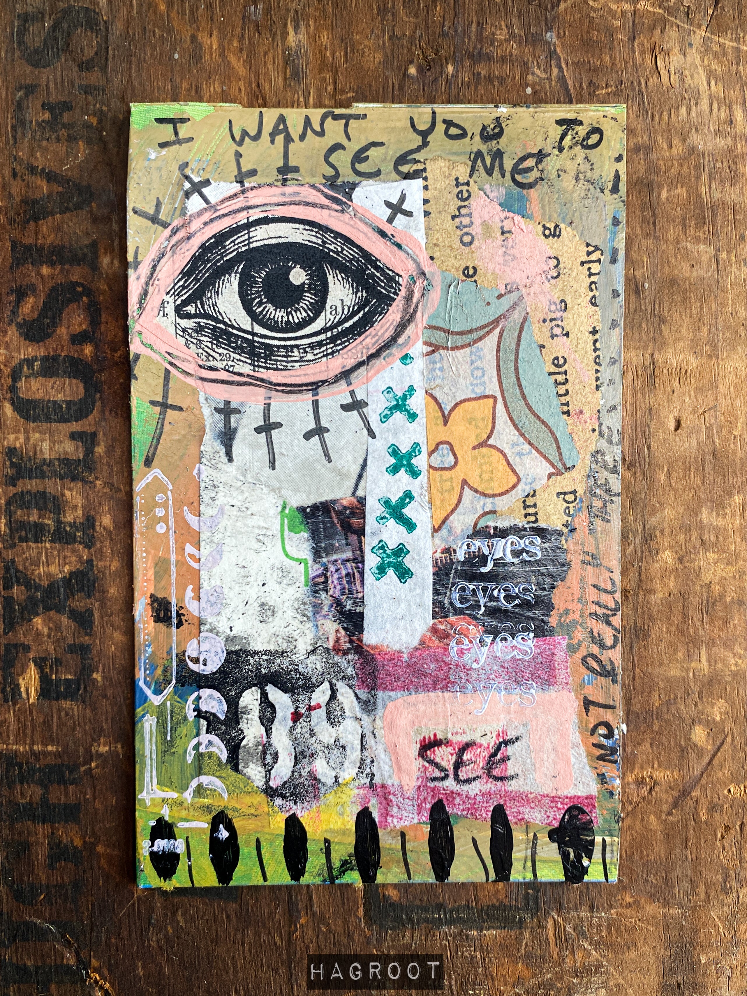 Eyes - Original Mixed Media Collage