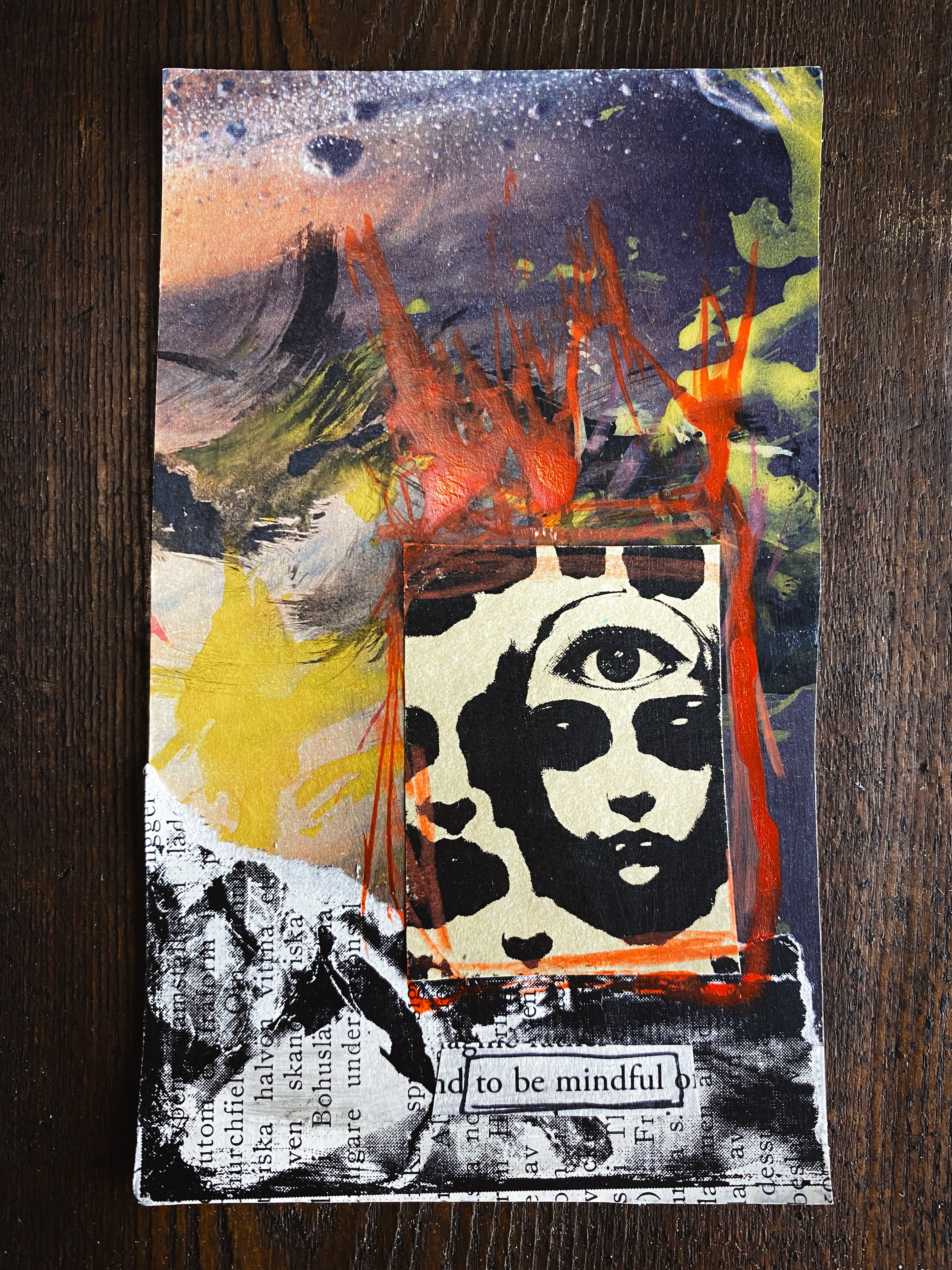 To Be Mindful - Original Mixed Media Collage