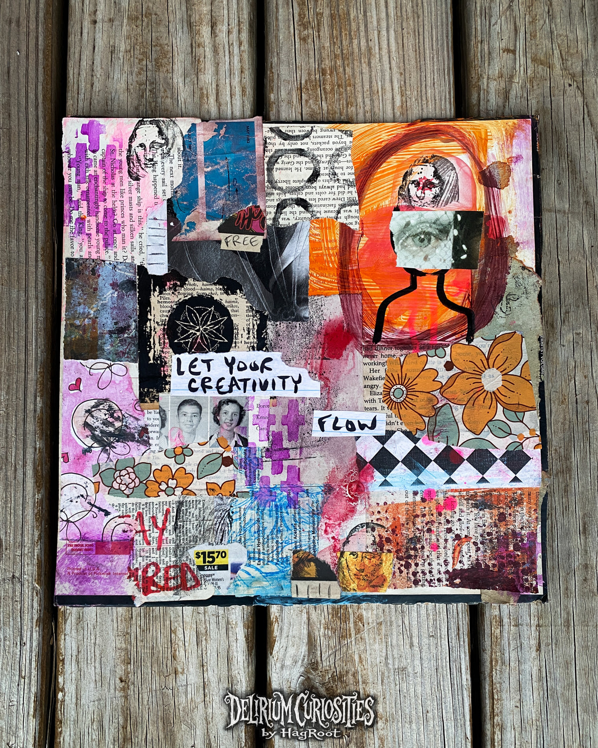Let Your Creativity Flow - Original Mixed Media Abstract Collage