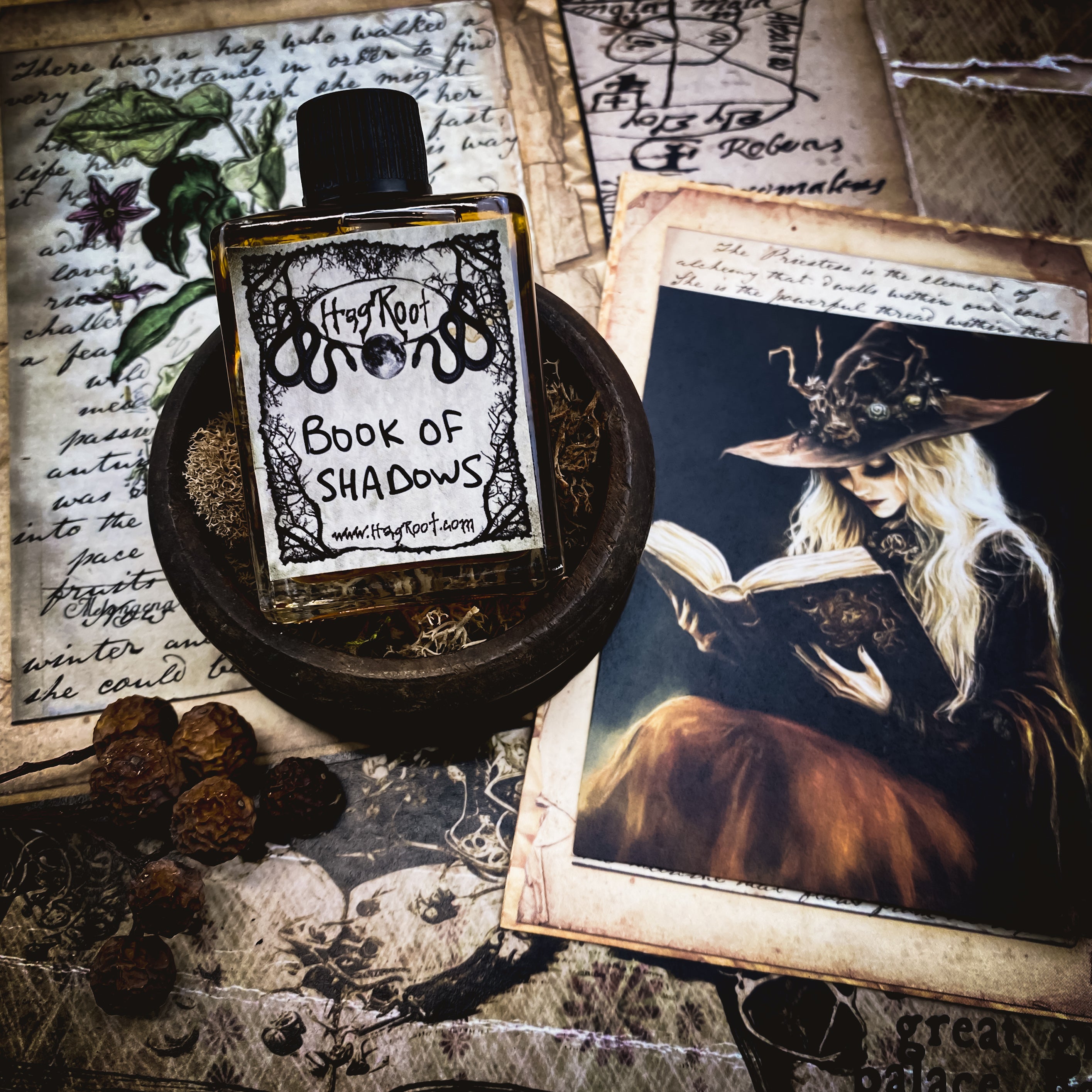 BOOK OF SHADOWS-(Aged Leather, Old Book Pages, Incense, Sweet Offerings)-2021 Edition-Perfume, Cologne, Anointing, Ritual Oil