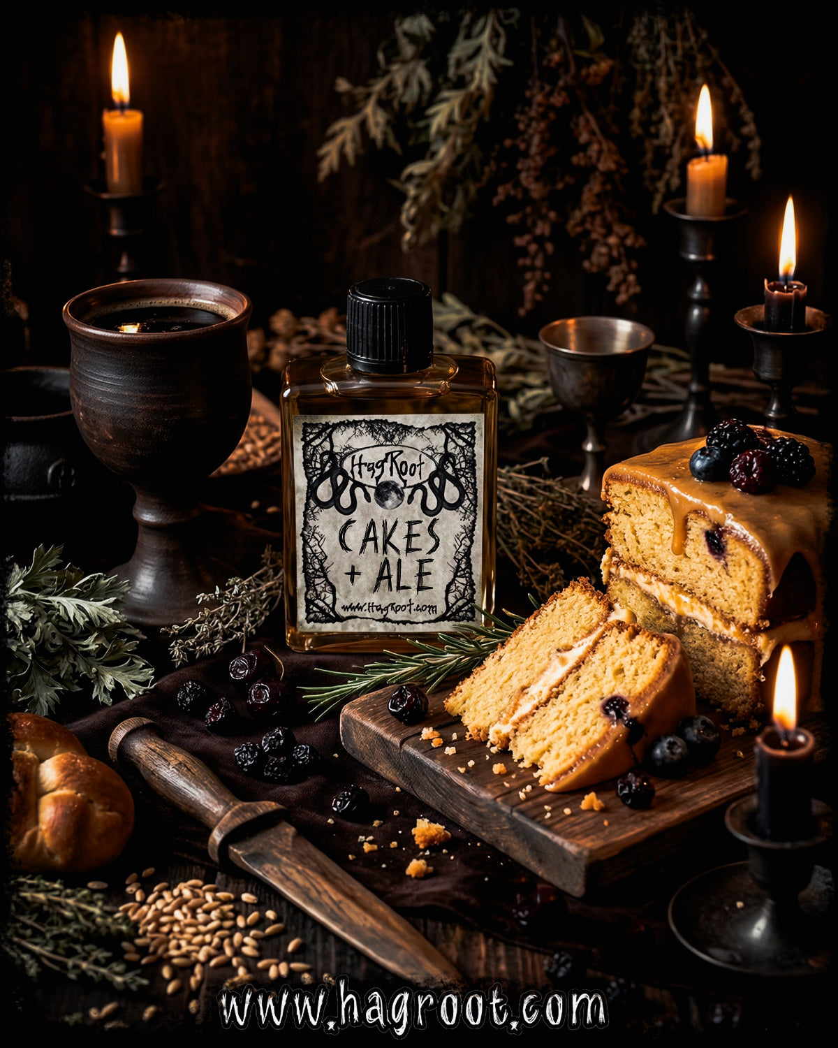 CAKES + ALE-(Vanilla Cake, Dark Ale, Ritual Smoke)- Perfume, Cologne, Anointing, Ritual Oil