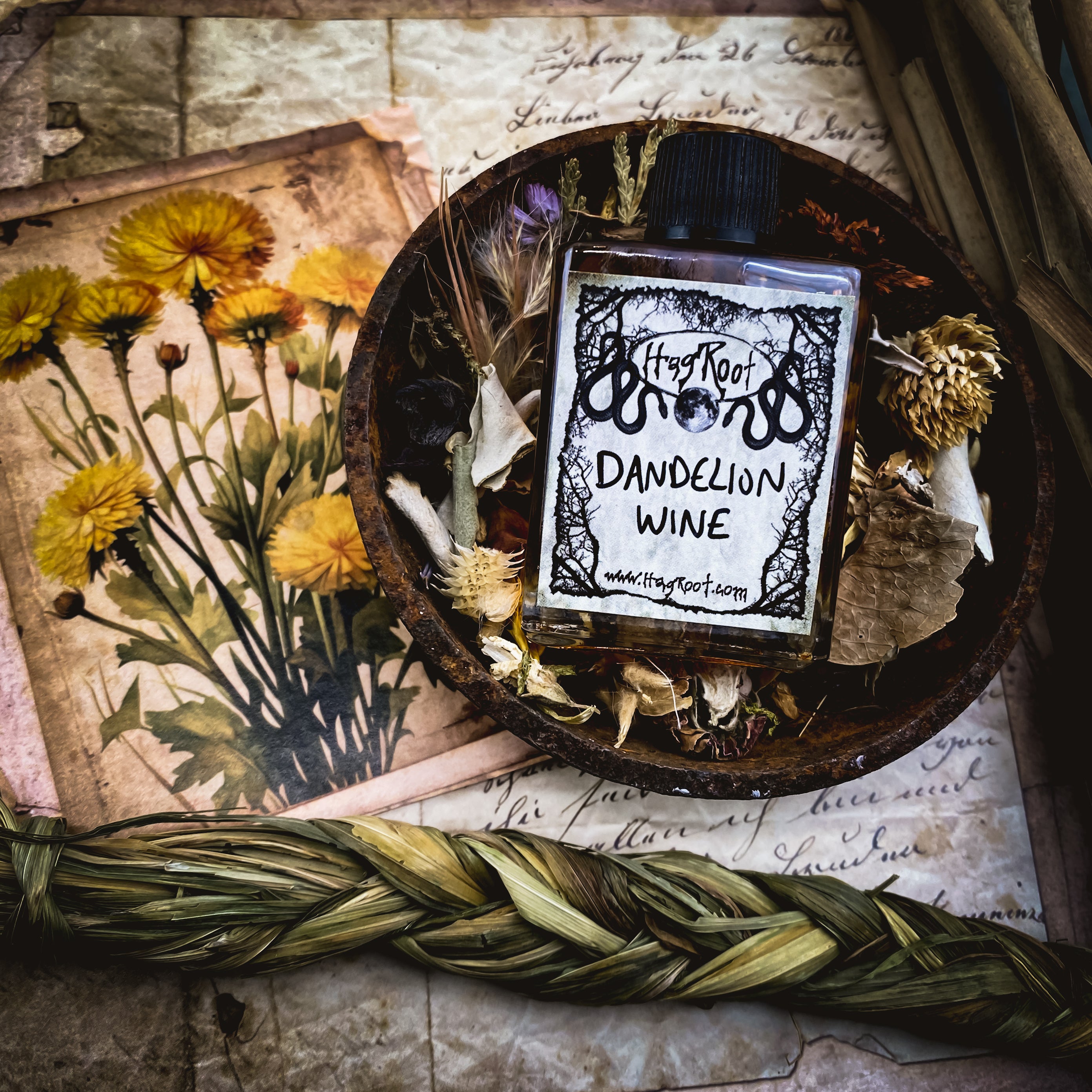 DANDELION WINE-(Dandelion, Myrrh, Grapes, Thyme)-Perfume, Cologne, Anointing, Ritual Oil