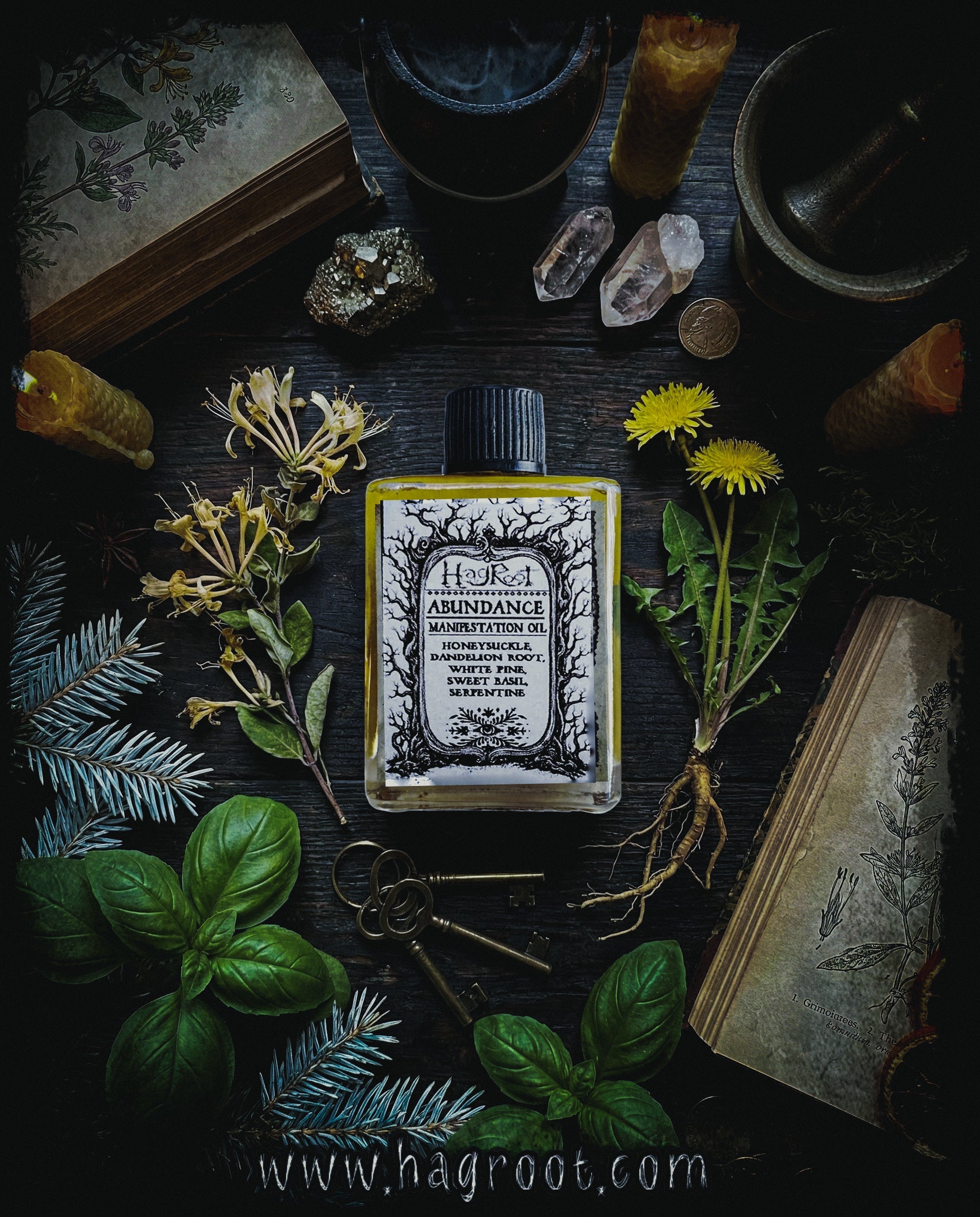 Abundance Manifestation Oil - Herbal Ritual Oil, Anointing Oil, Perfume, Conjure Oil