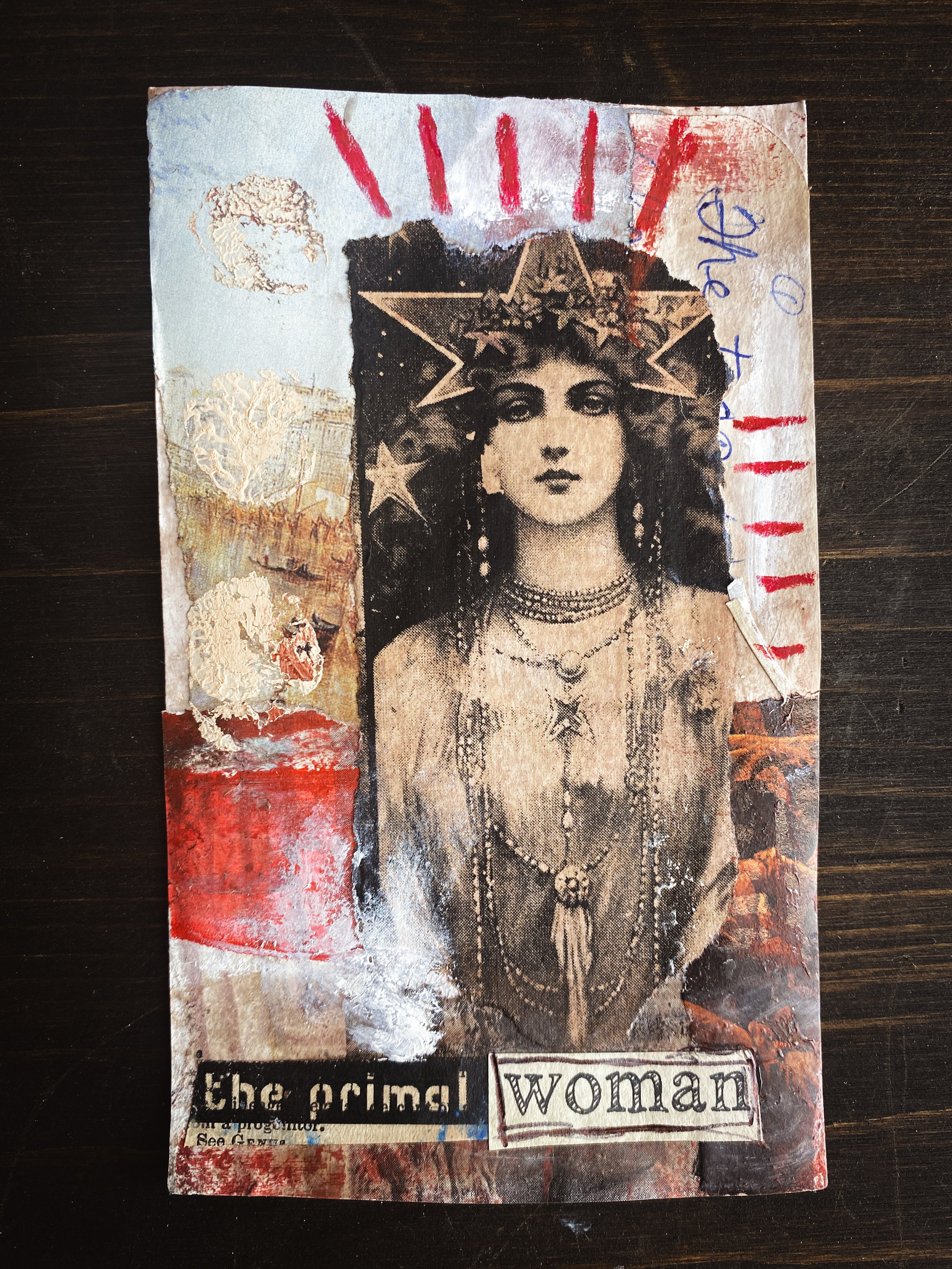 Primal Woman - Original Mixed Media Collage