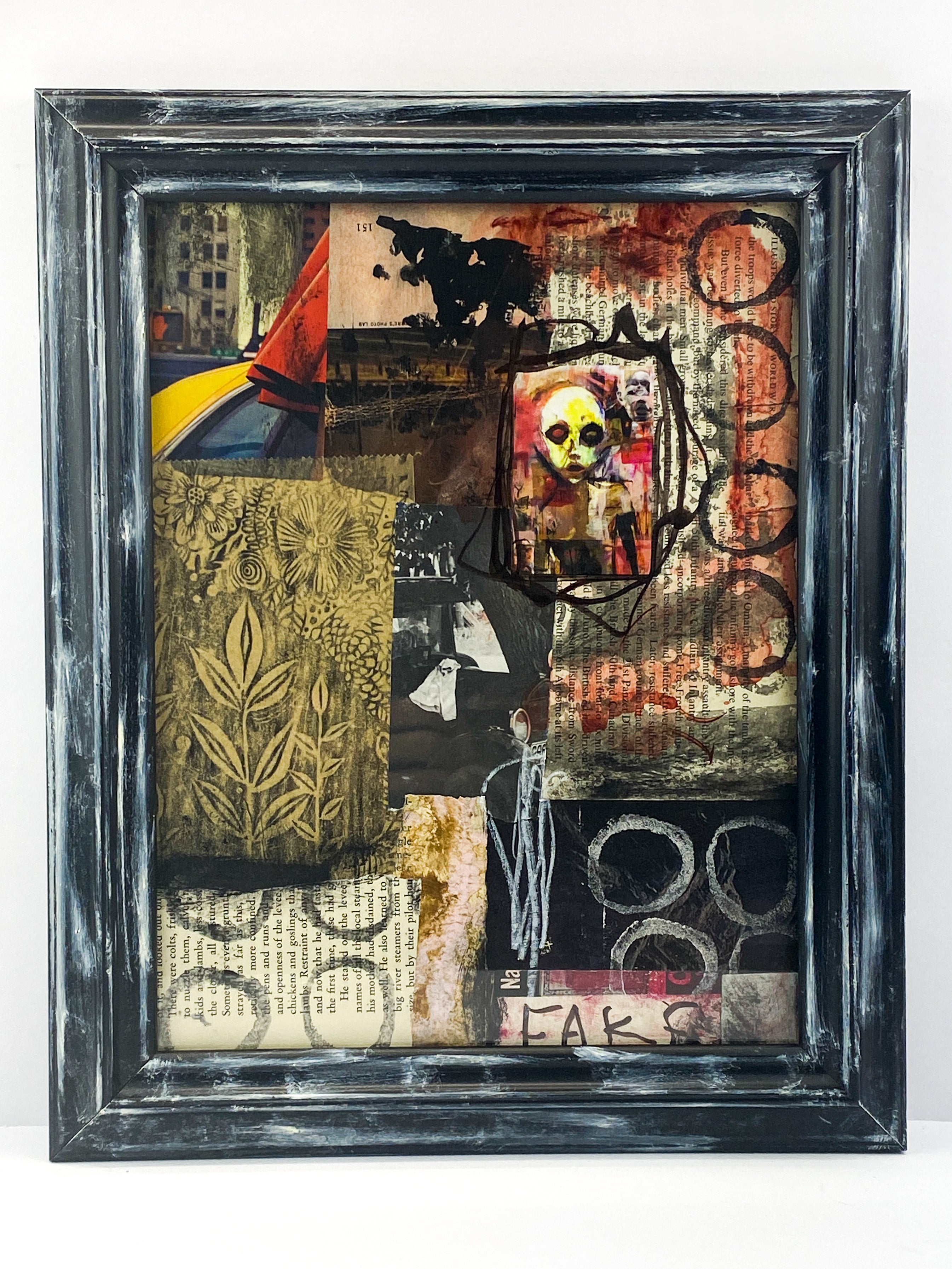 Fake - Original Mixed Media Collage In Frame