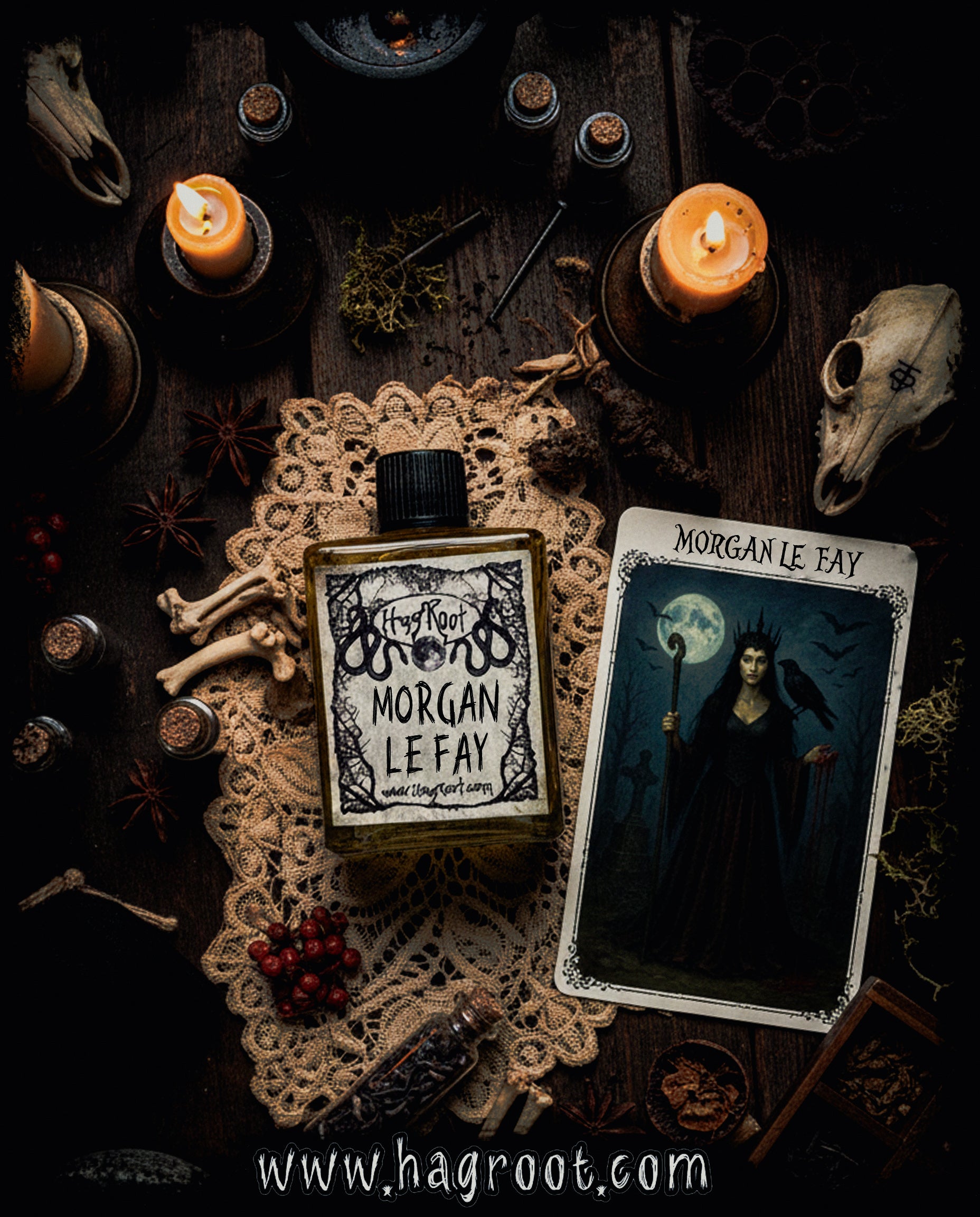 MORGAN LE FAY-(Black Leather, Rich Spices, Cedar, Pumpkin, Warm Vanilla)-Perfume, Cologne, Anointing, Ritual Oil