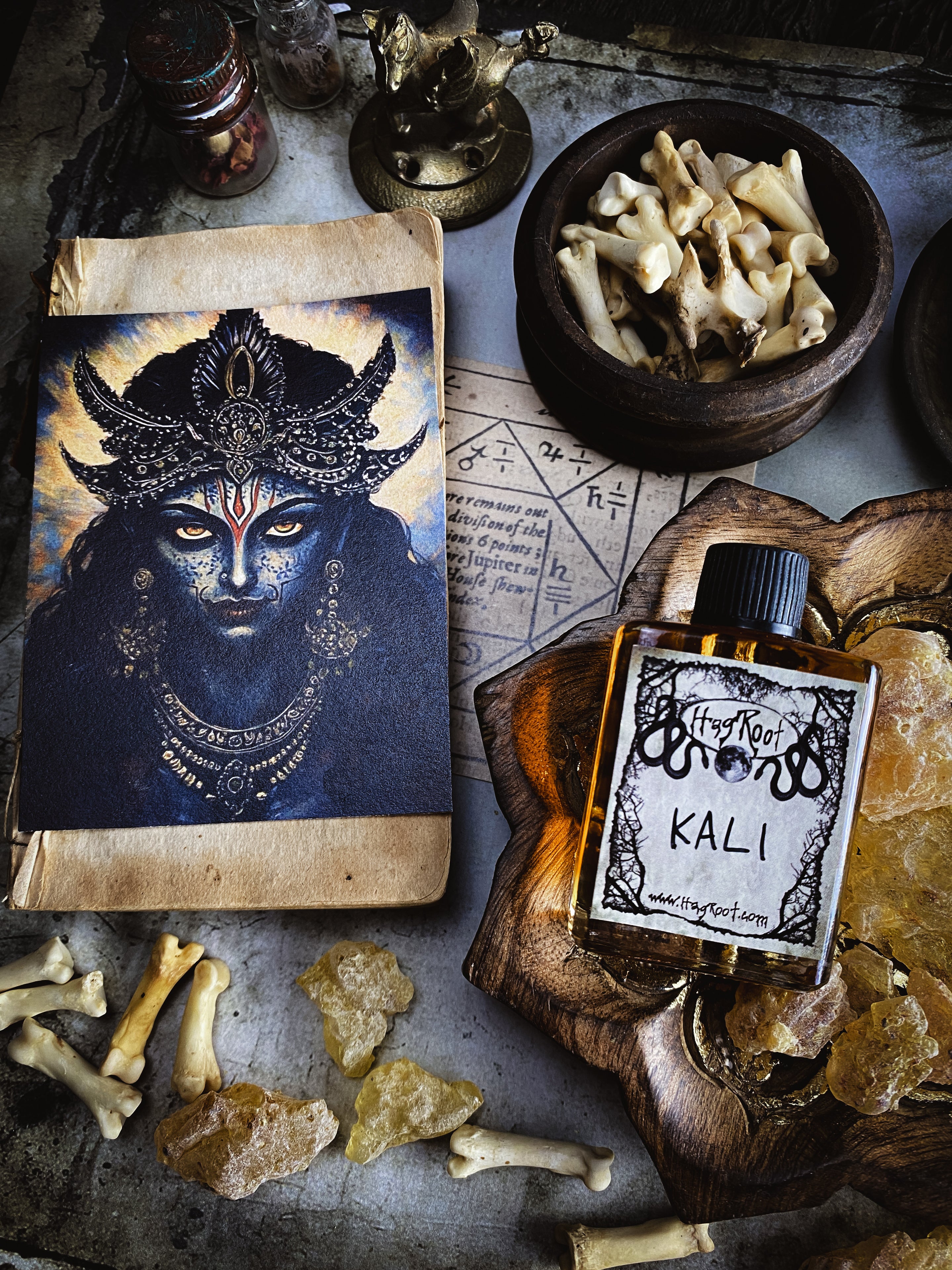 KALI-(Cedar, Leather, Cinnamon, Myrrh, Clove, Saffron, Blood Orange, Dark Musk)-Perfume, Cologne, Anointing, Ritual Oil