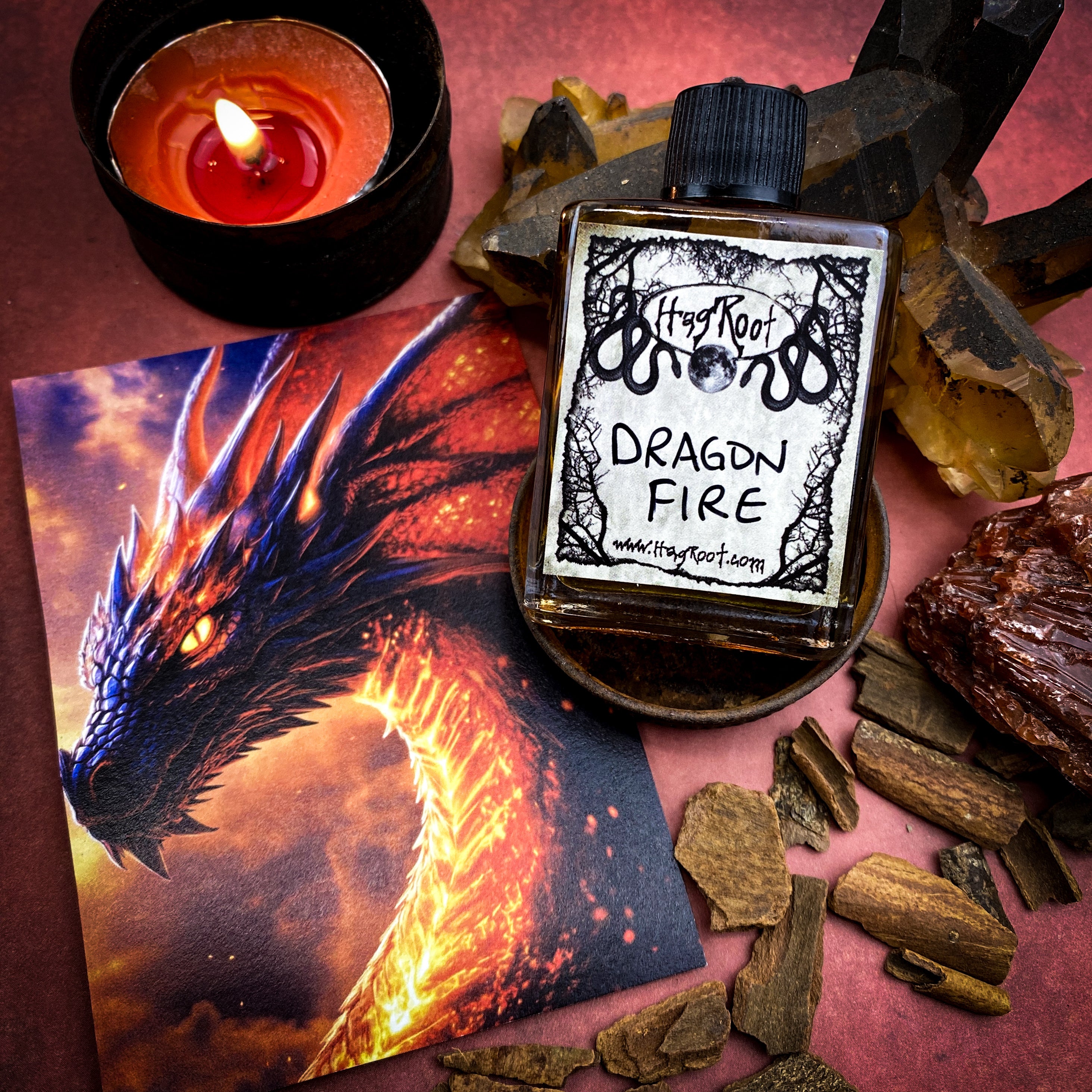 DRAGON FIRE-(Dragon's Blood, Charred Wood, Musk)-Perfume, Cologne, Anointing, Ritual Oil