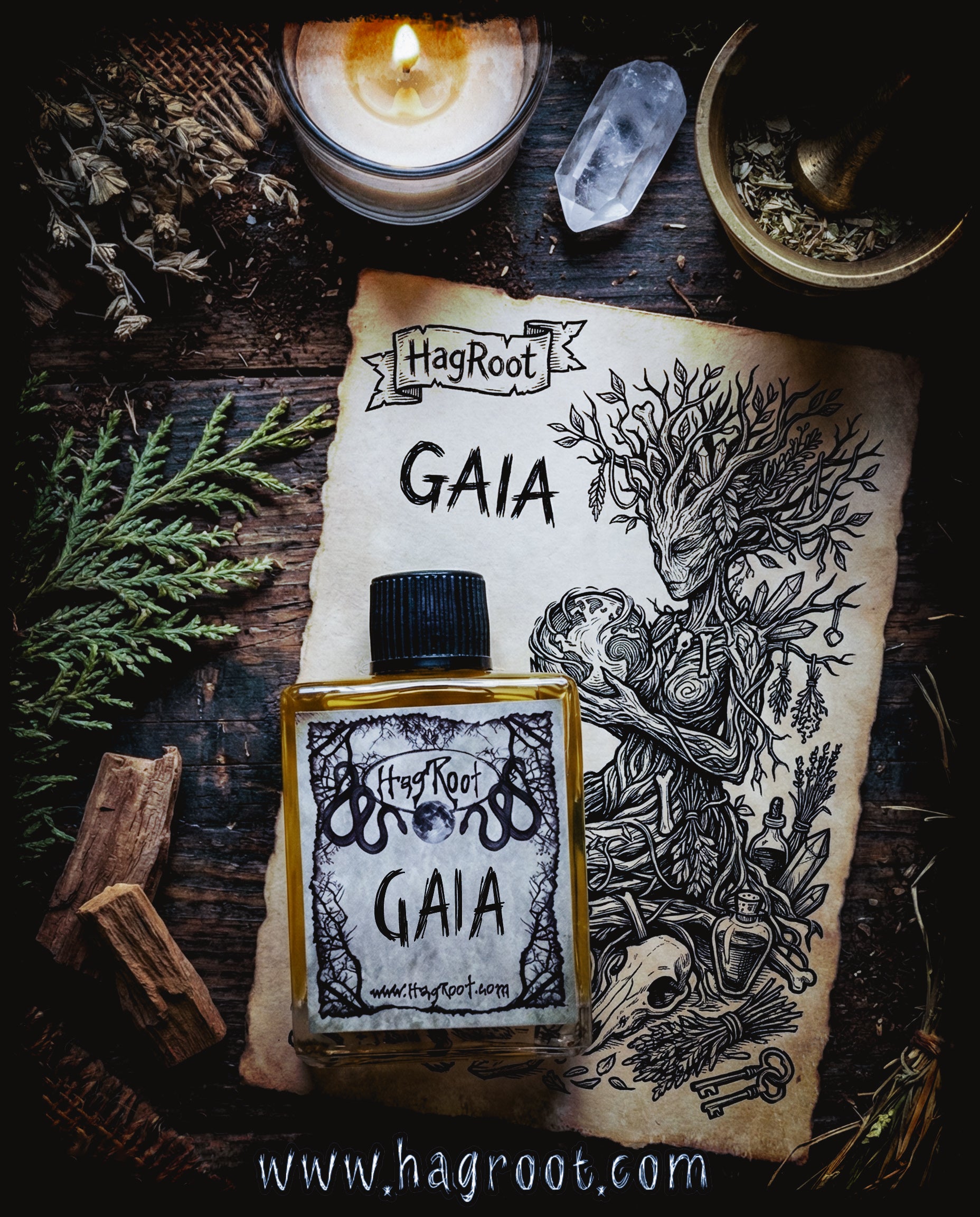 GAIA-(Pettigrain, Cypress, Patchouli, Teakwood, Vetiver)-Perfume, Cologne, Anointing, Ritual Oil